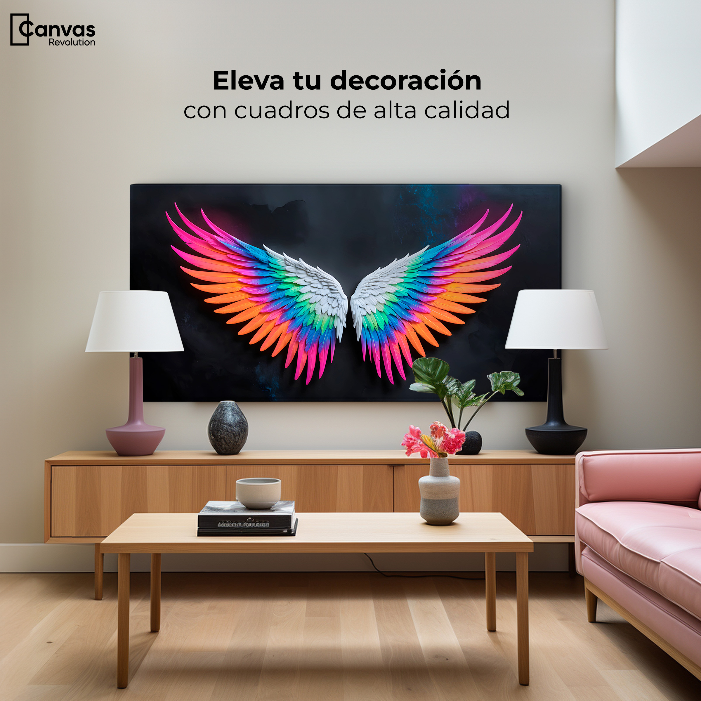 Foto 4 pulgar | Cuadro Alas De Ángel Canvas Alas Ángel Pureza 120x60