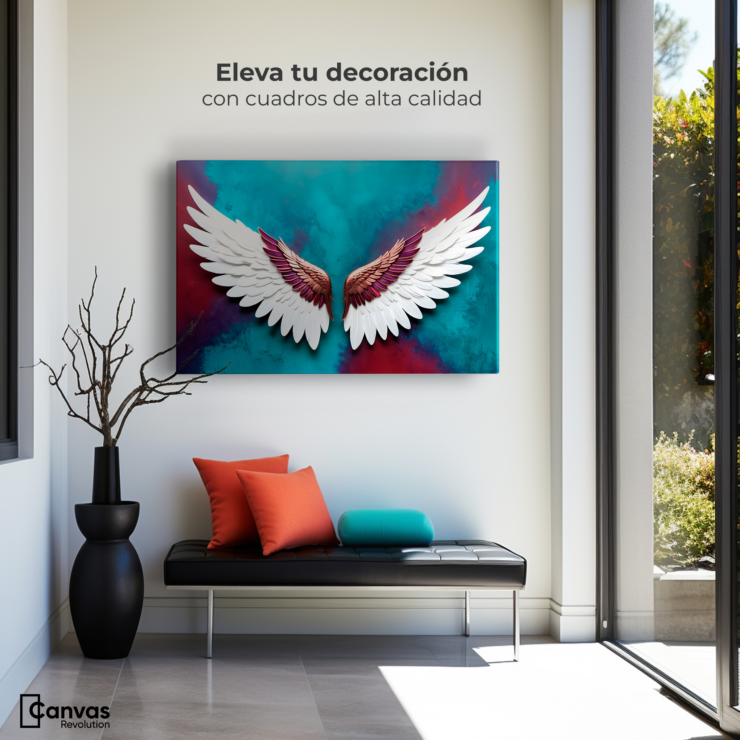 Foto 3 | Cuadro Alas De Ángel Canvas Alas Ángel Intenso 90x60