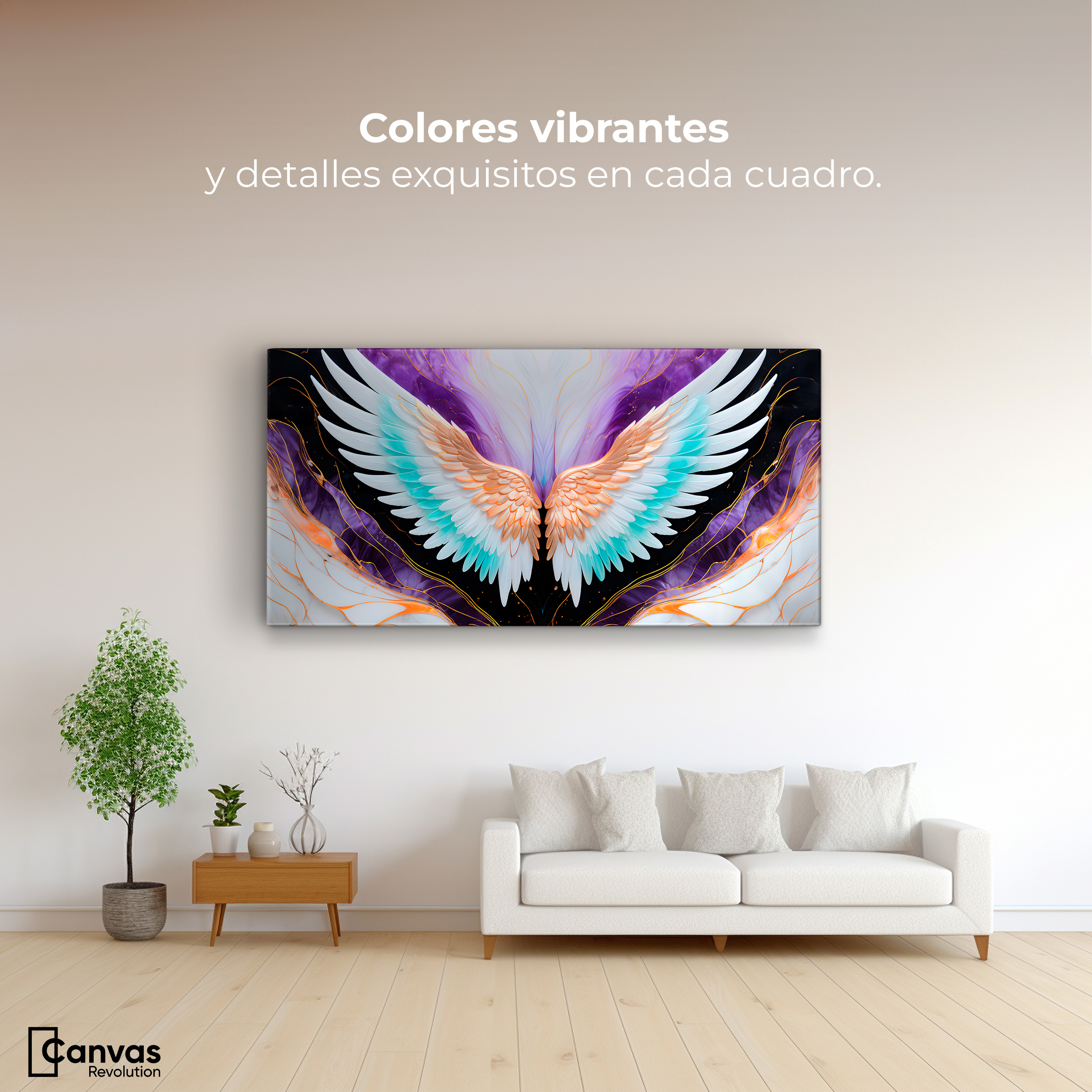 Foto 3 pulgar | Cuadro Alas De Ángel Canvas Alas Ángel Alma 120x60
