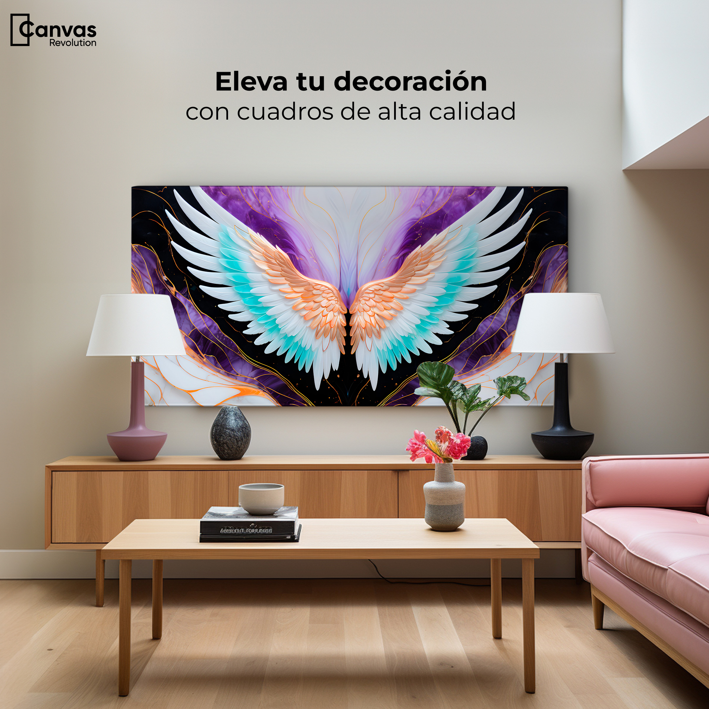 Foto 4 pulgar | Cuadro Alas De Ángel Canvas Alas Ángel Alma 120x60
