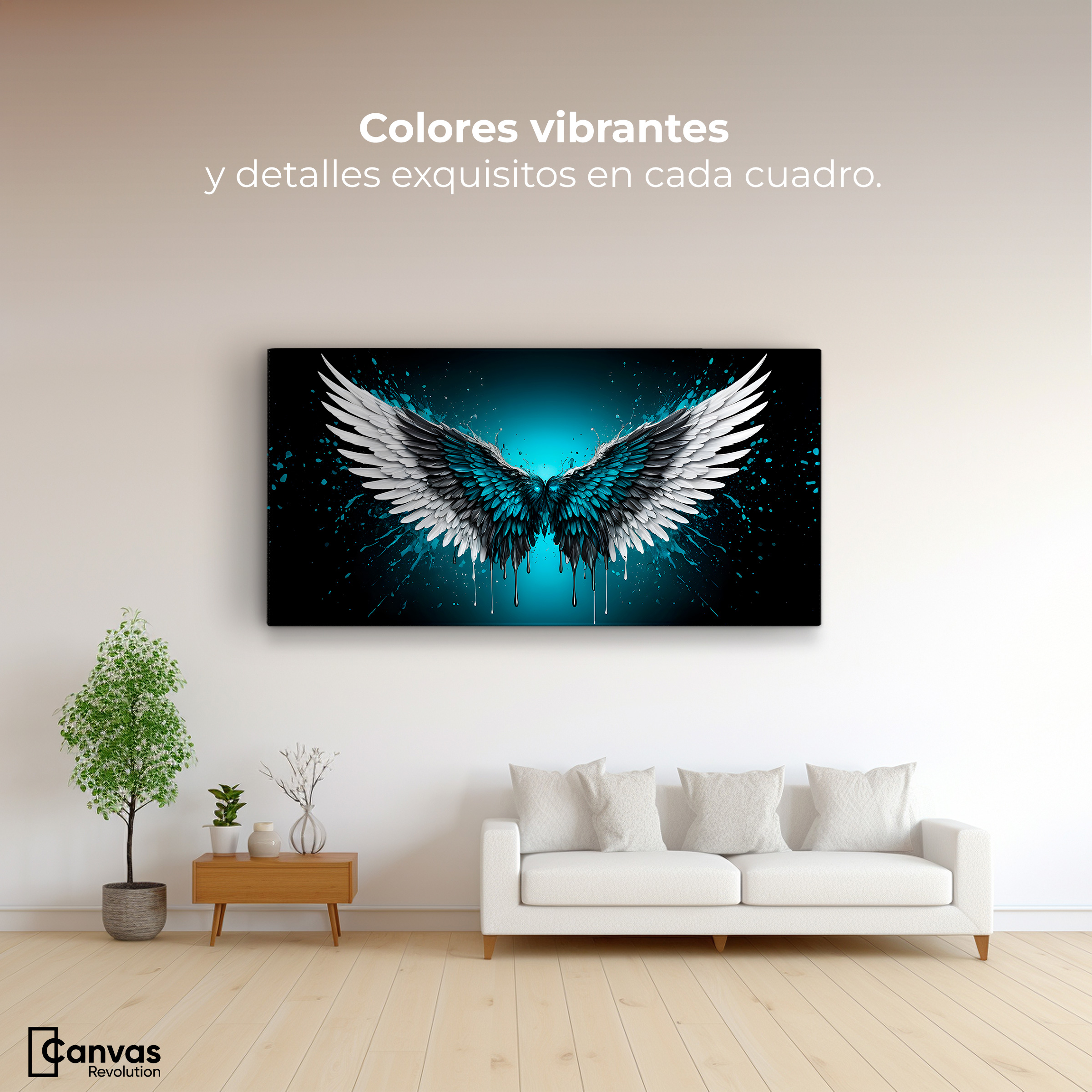 Foto 3 pulgar | Cuadro Alas De Ángel Canvas Alas Ángel Vuelo 120x60