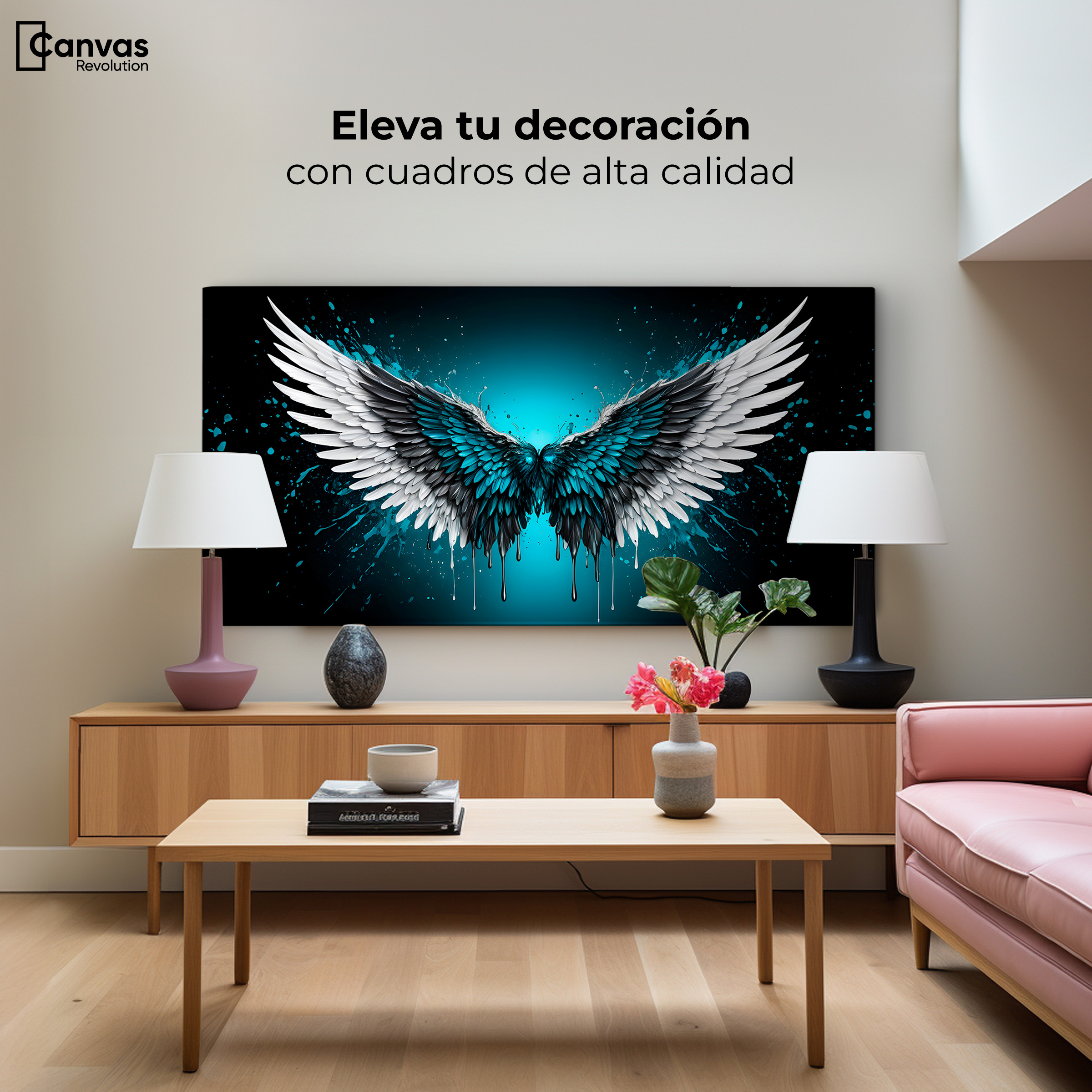 Foto 4 pulgar | Cuadro Alas De Ángel Canvas Alas Ángel Vuelo 120x60