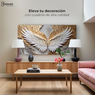 Foto 3 | Cuadro Alas De Ángel Canvas Alas Plumas Doradas 120x60