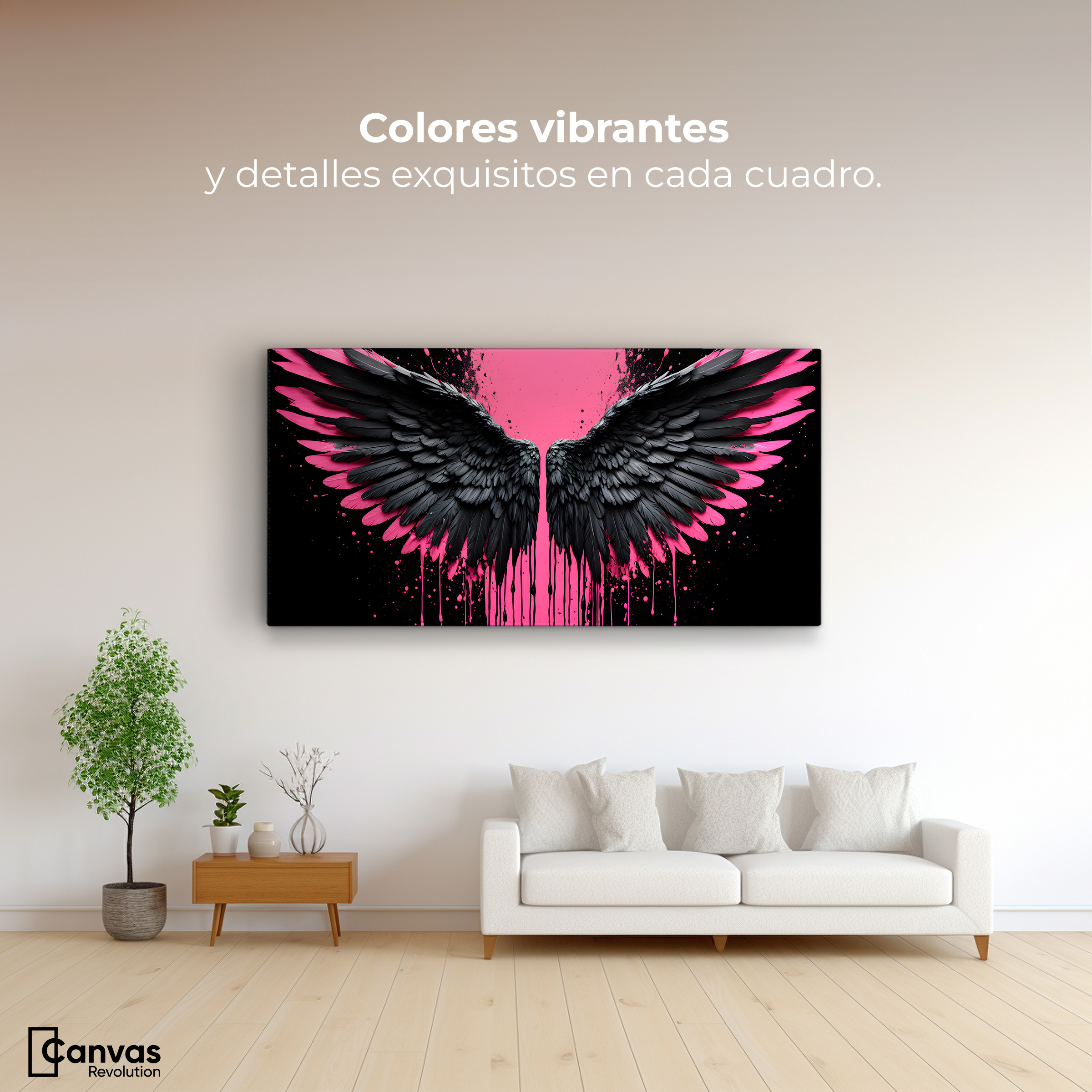 Foto 3 pulgar | Cuadro Alas De Ángel Canvas Alas De Esperanza 120x60