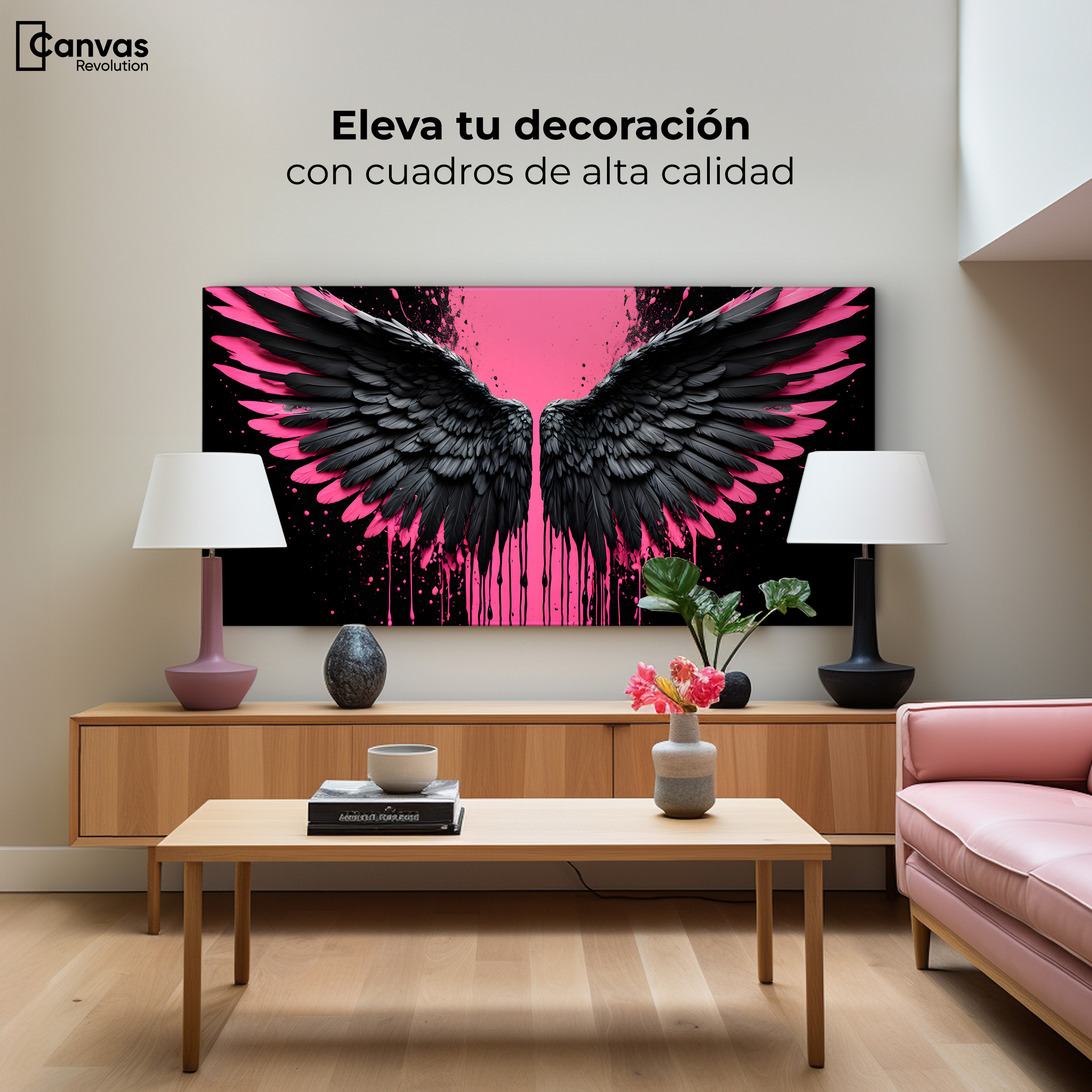Foto 4 pulgar | Cuadro Alas De Ángel Canvas Alas De Esperanza 120x60