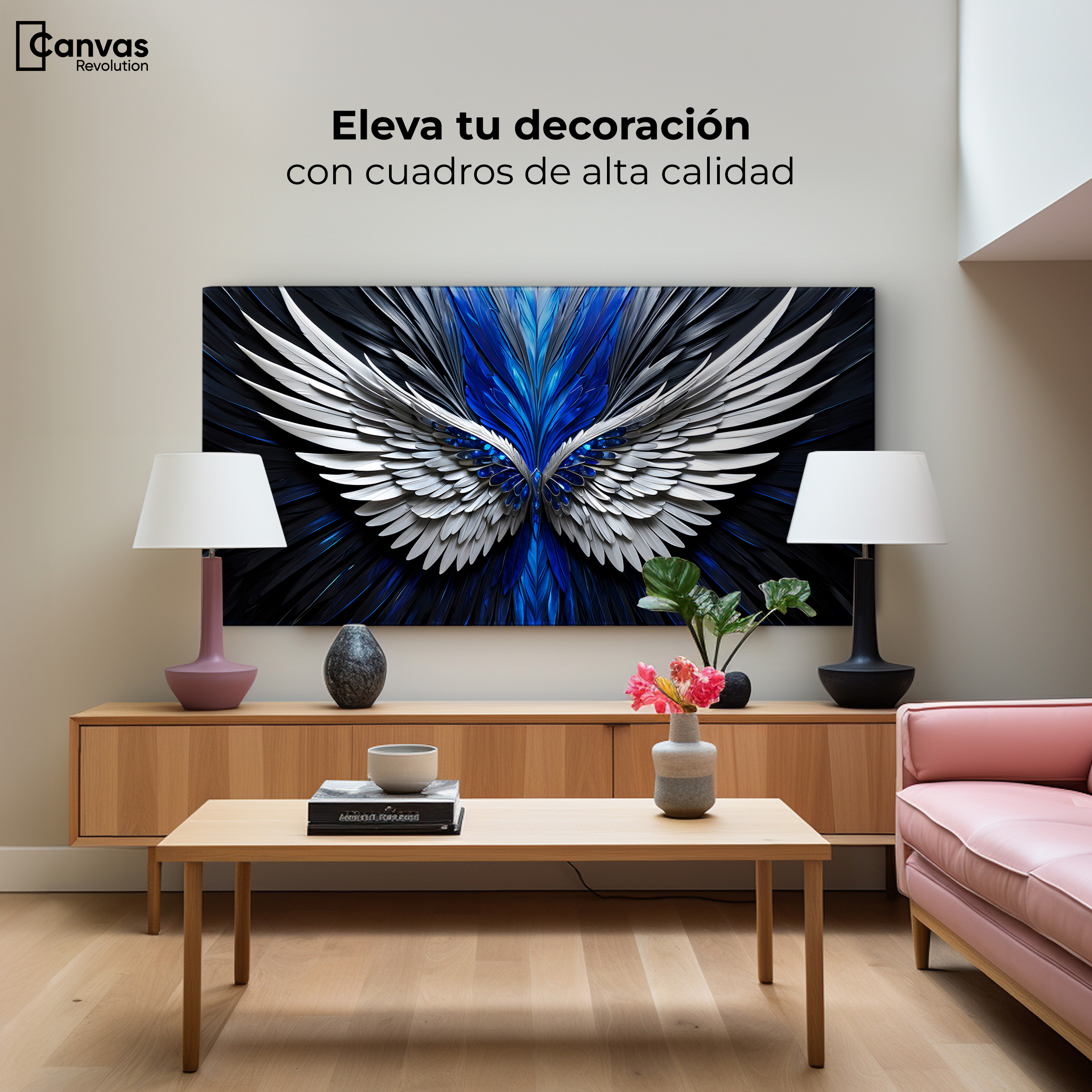 Foto 4 pulgar | Cuadro Alas De Ángel Canvas Alas Ángel Energía 120x60