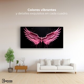 Foto 2 | Cuadro Alas De Ángel Canvas Alas Rosadas Ángel 120x60