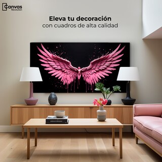 Foto 3 | Cuadro Alas De Ángel Canvas Alas Rosadas Ángel 120x60