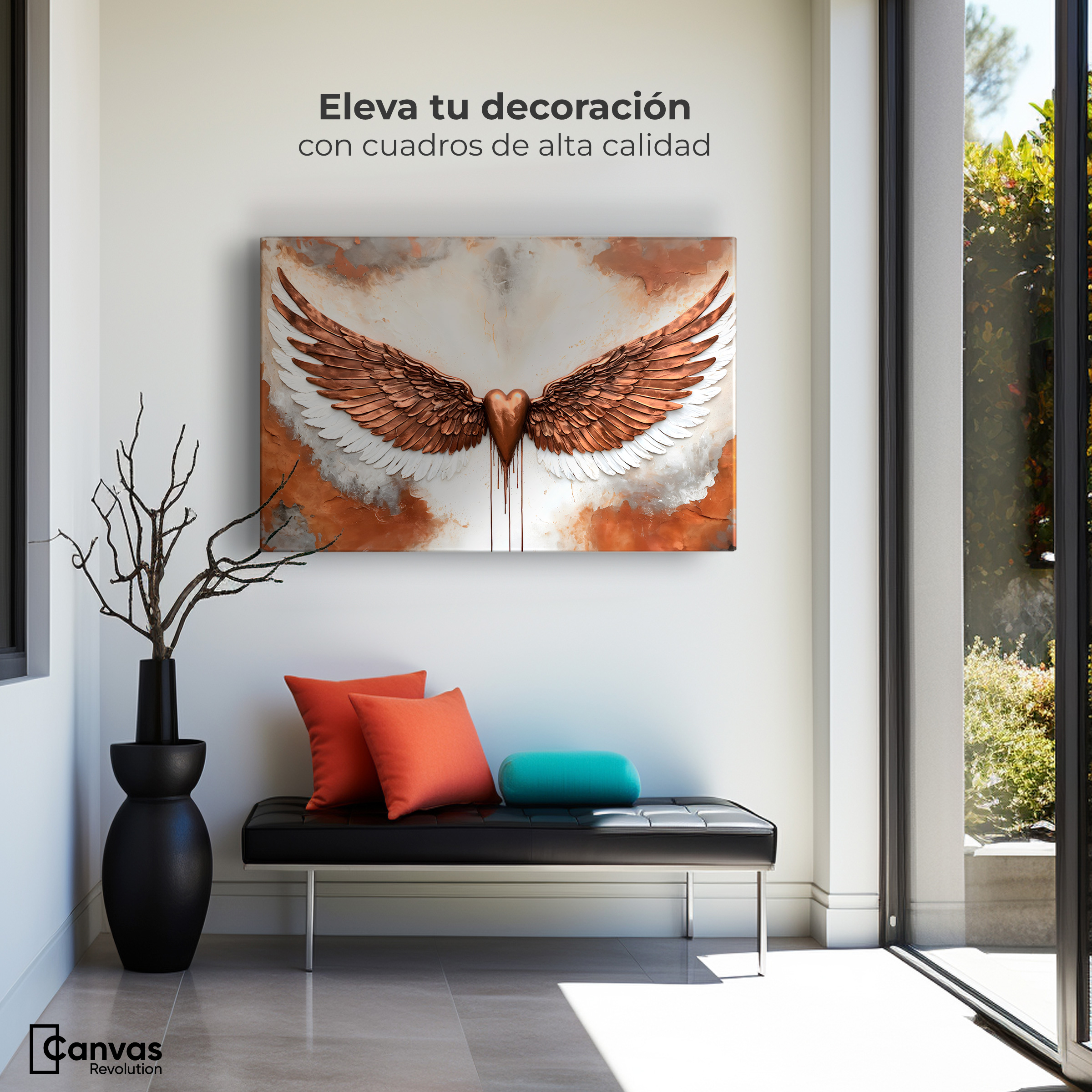 Foto 4 pulgar | Cuadro Alas De Ángel Canvas Alas Angel Fuerza 90x60