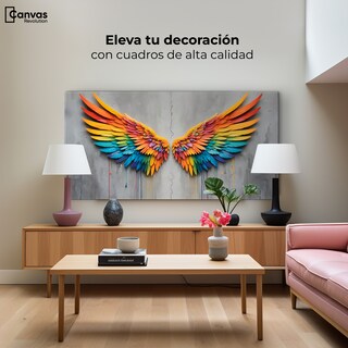 Foto 3 | Cuadro Alas De Ángel Canvas Alas Ángel Colores 120x60