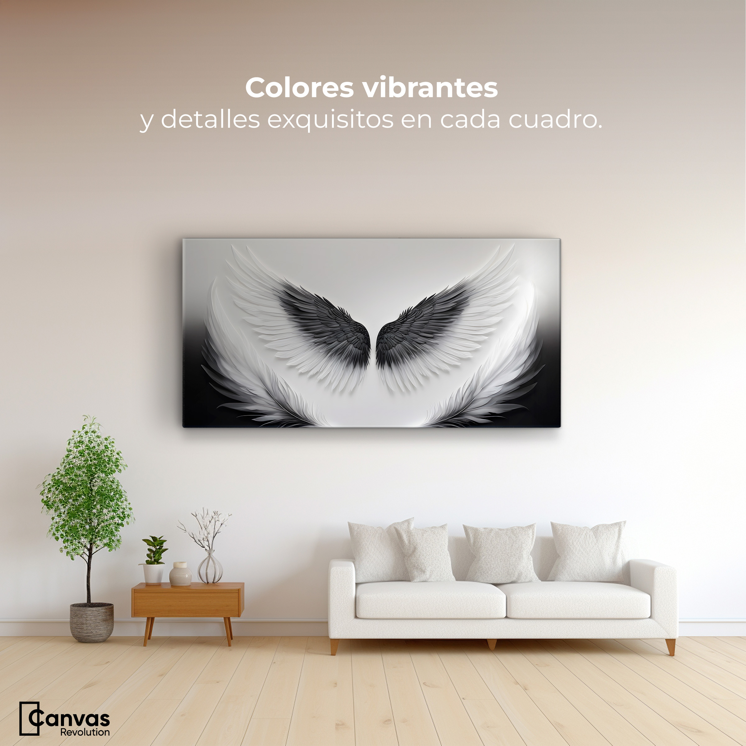 Foto 3 pulgar | Cuadro Alas De Ángel Canvas Ángel Vuelo Sagrado 120x60