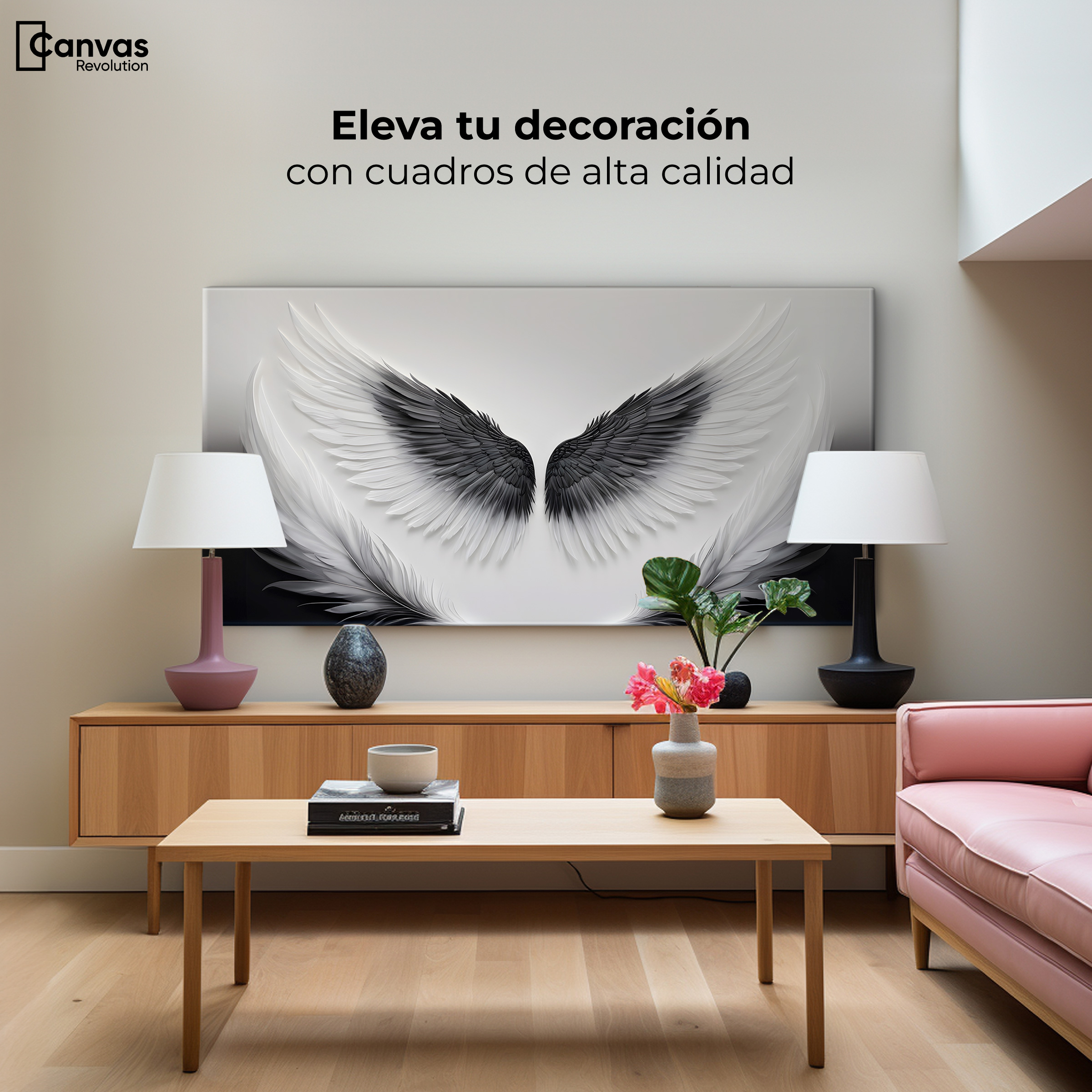Foto 4 pulgar | Cuadro Alas De Ángel Canvas Ángel Vuelo Sagrado 120x60