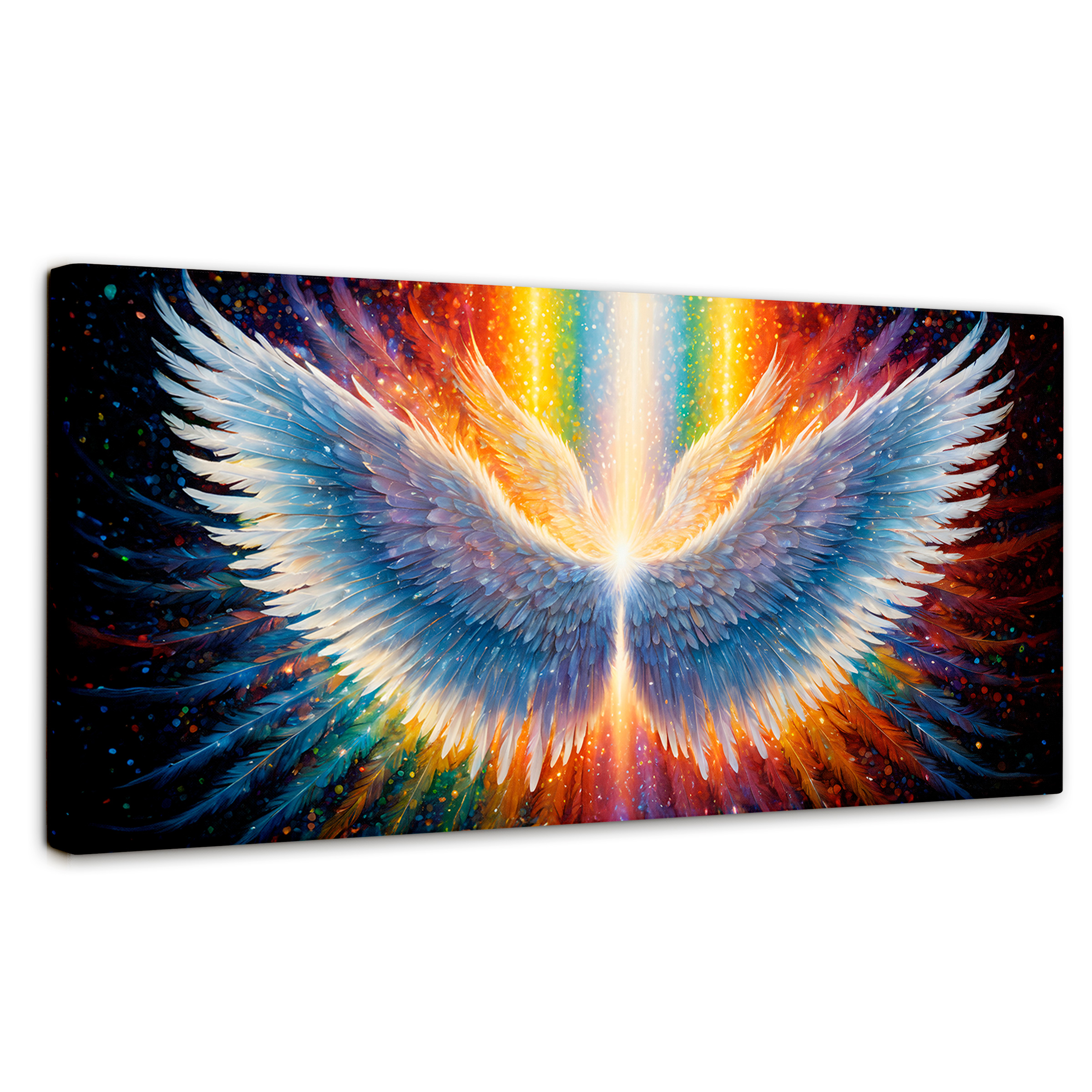 Foto 2 pulgar | Cuadro Alas De Ángel Canvas Plumas De Luz 120x60