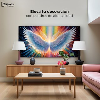 Foto 3 | Cuadro Alas De Ángel Canvas Plumas De Luz 120x60