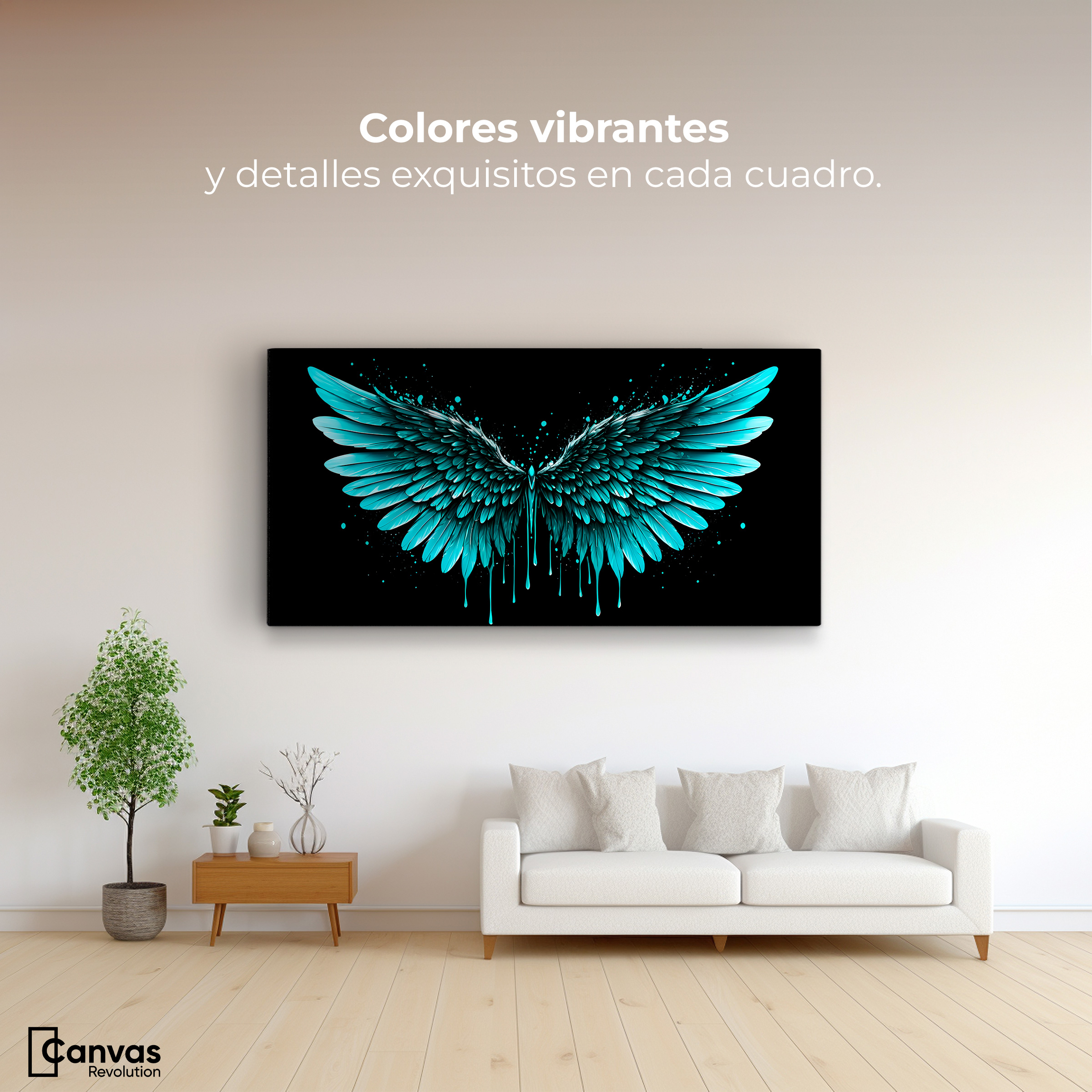 Foto 3 pulgar | Cuadro Alas De Ángel Canvas Esplendor Alado 120x60