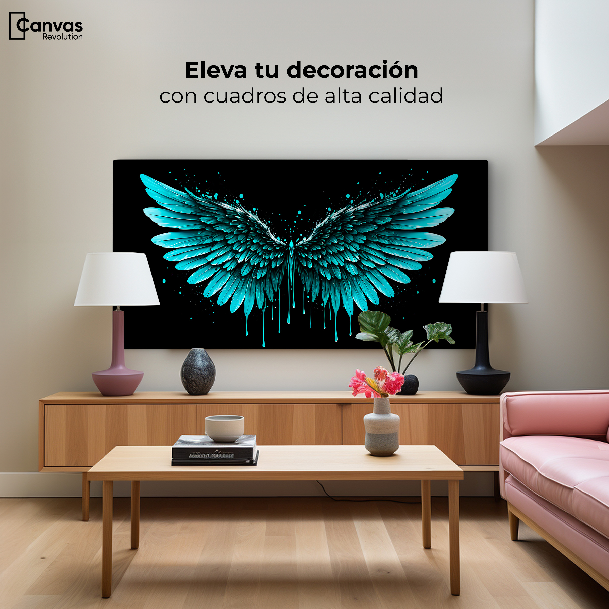 Foto 4 pulgar | Cuadro Alas De Ángel Canvas Esplendor Alado 120x60