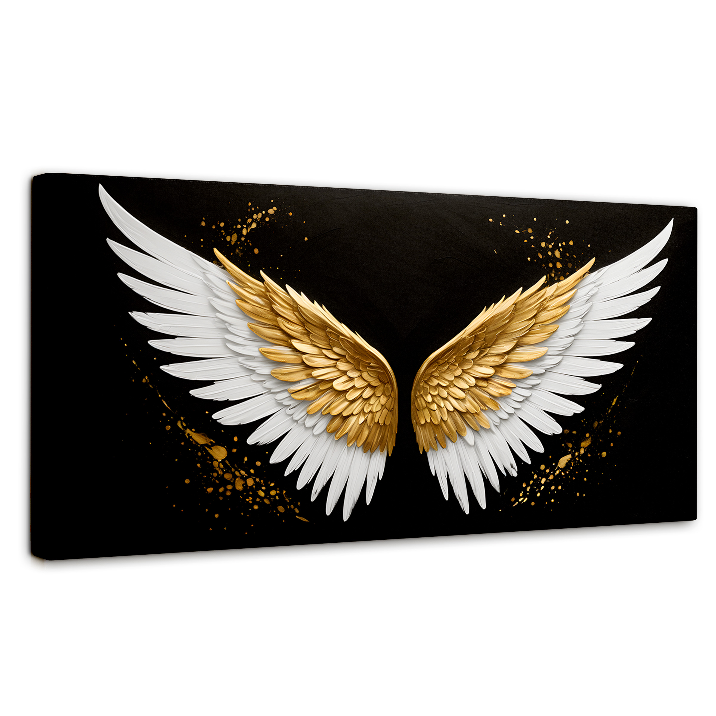 Foto 1 | Cuadro Alas De Ángel Canvas Alas Oro Negro 120x60