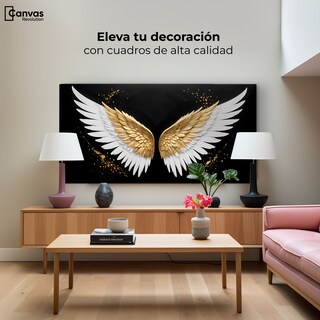 Foto 3 | Cuadro Alas De Ángel Canvas Alas Oro Negro 120x60
