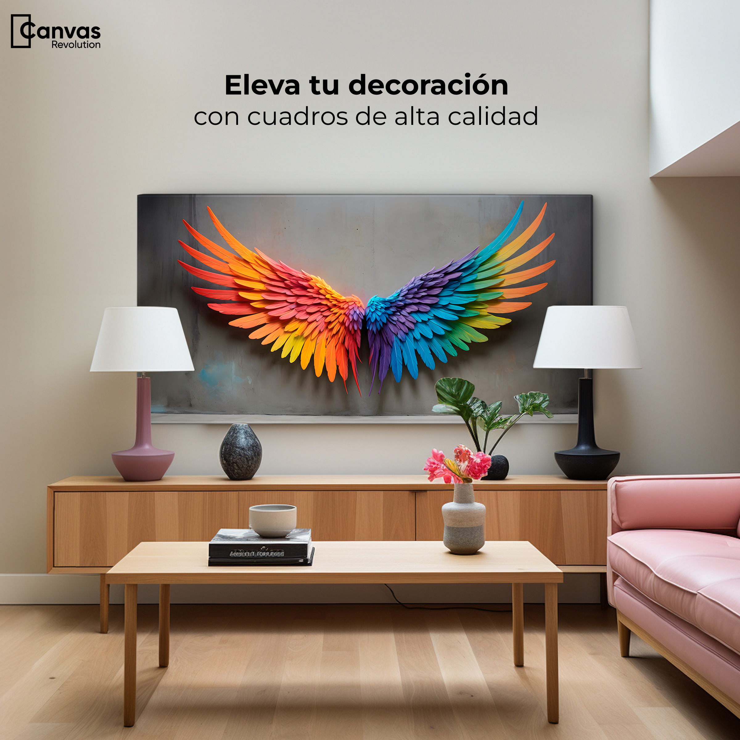 Foto 3 | Cuadro Alas De Ángel Canvas Ángel Vuelo Sutil 120x60