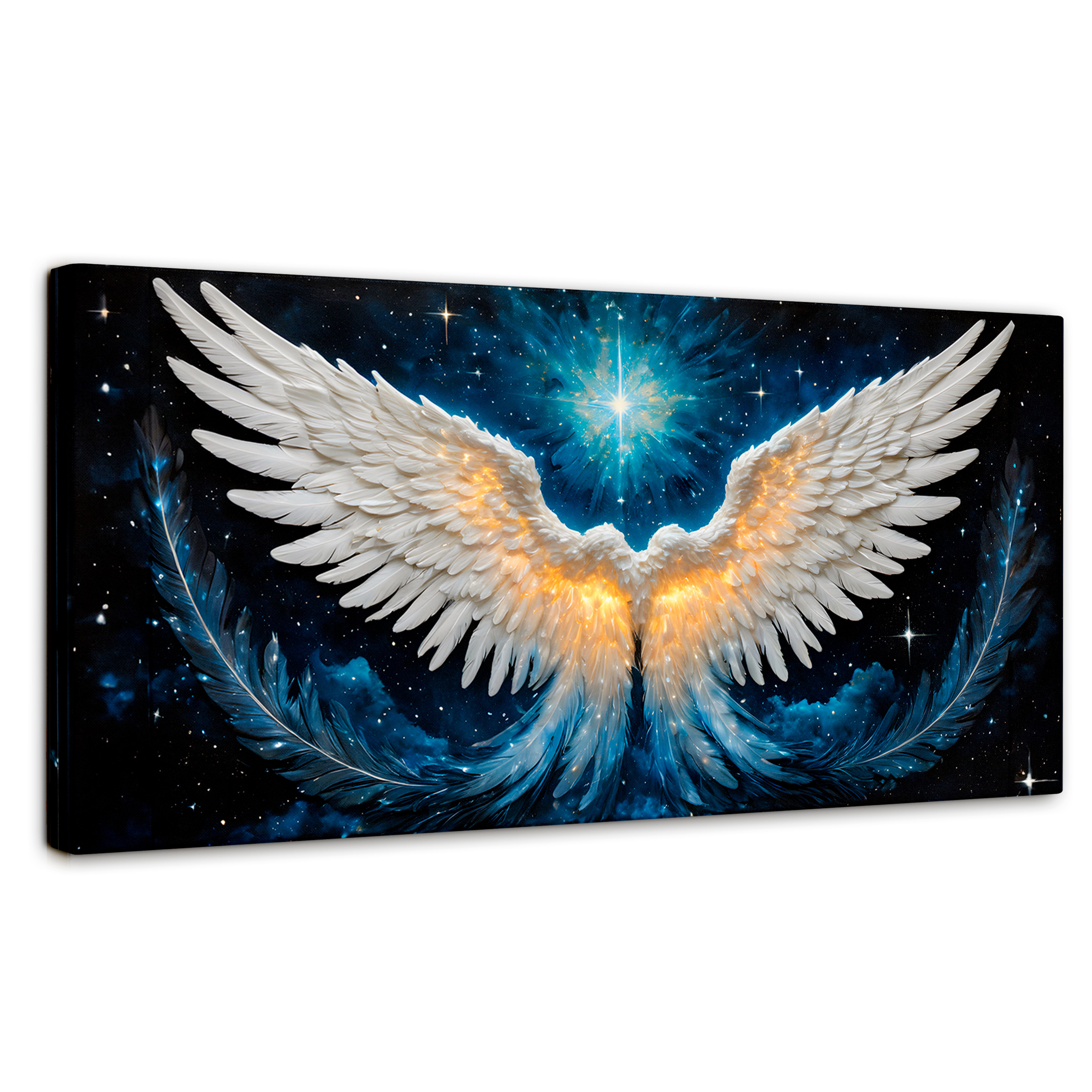 Foto 2 pulgar | Cuadro Alas De Ángel Canvas Esencia Angelical 120x60