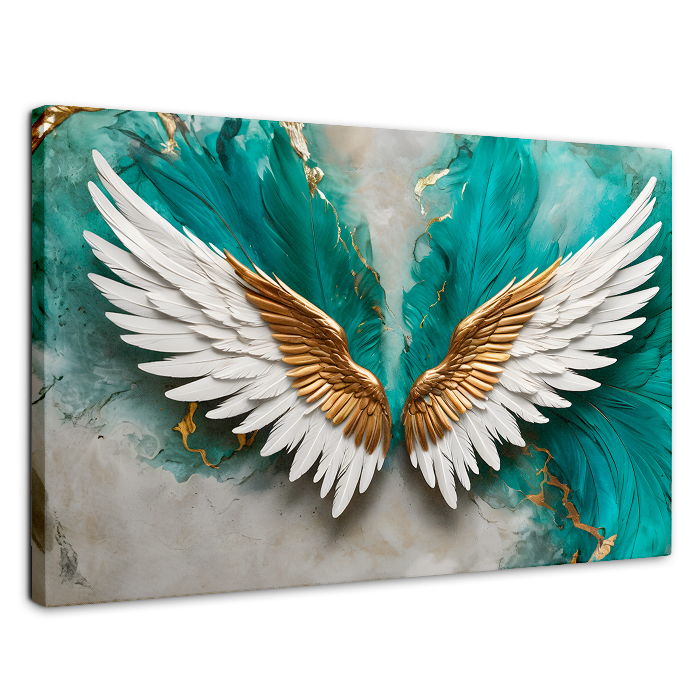 Cuadro Alas De Ángel Canvas Alas Ángel Aqua 90x60