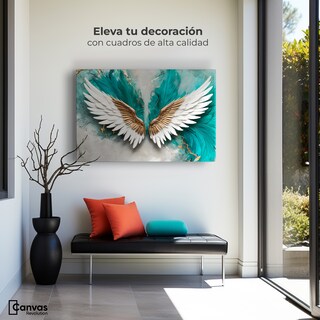 Foto 3 | Cuadro Alas De Ángel Canvas Alas Ángel Aqua 90x60