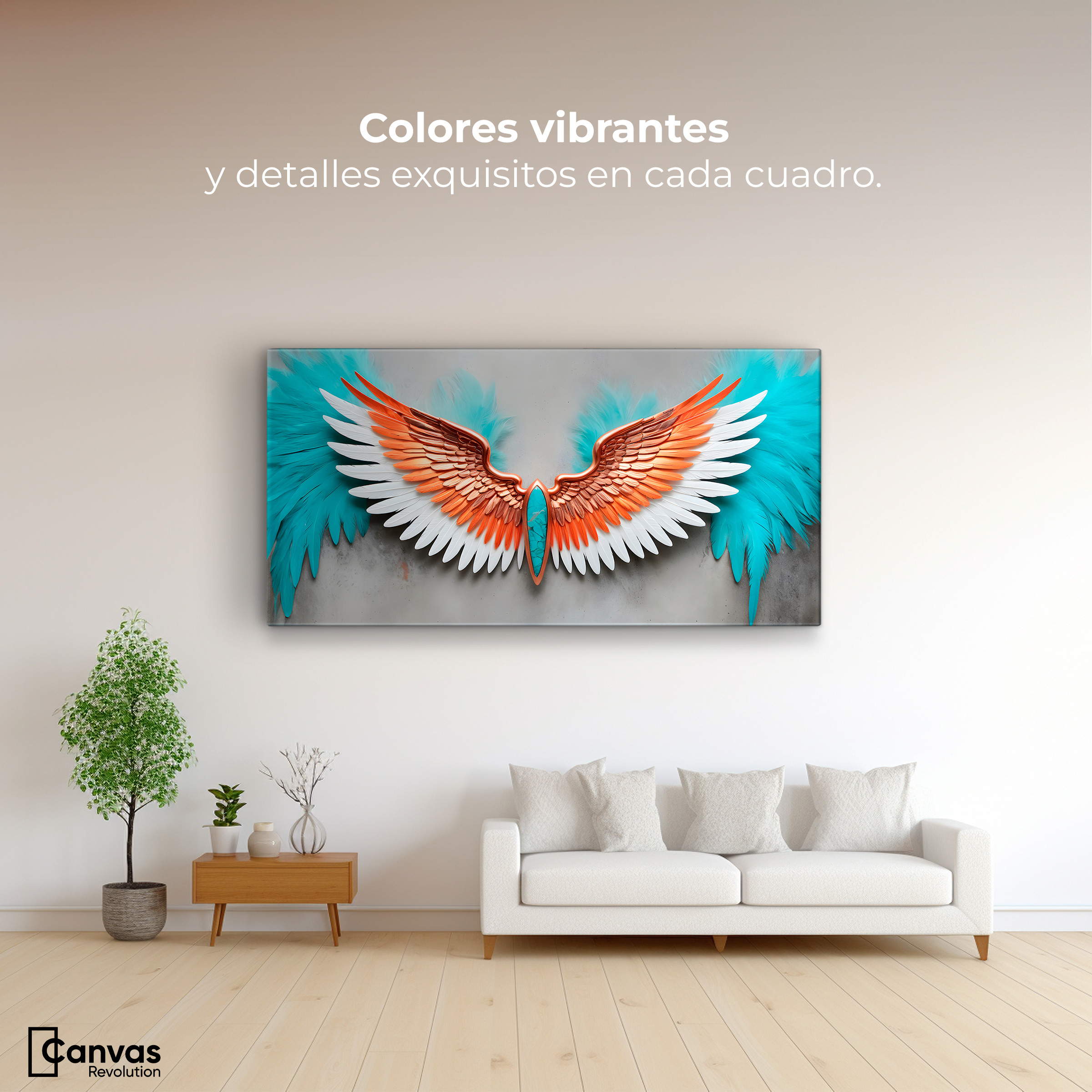 Foto 3 pulgar | Cuadro Alas De Ángel Canvas Alas Ángel Sueños 120x60