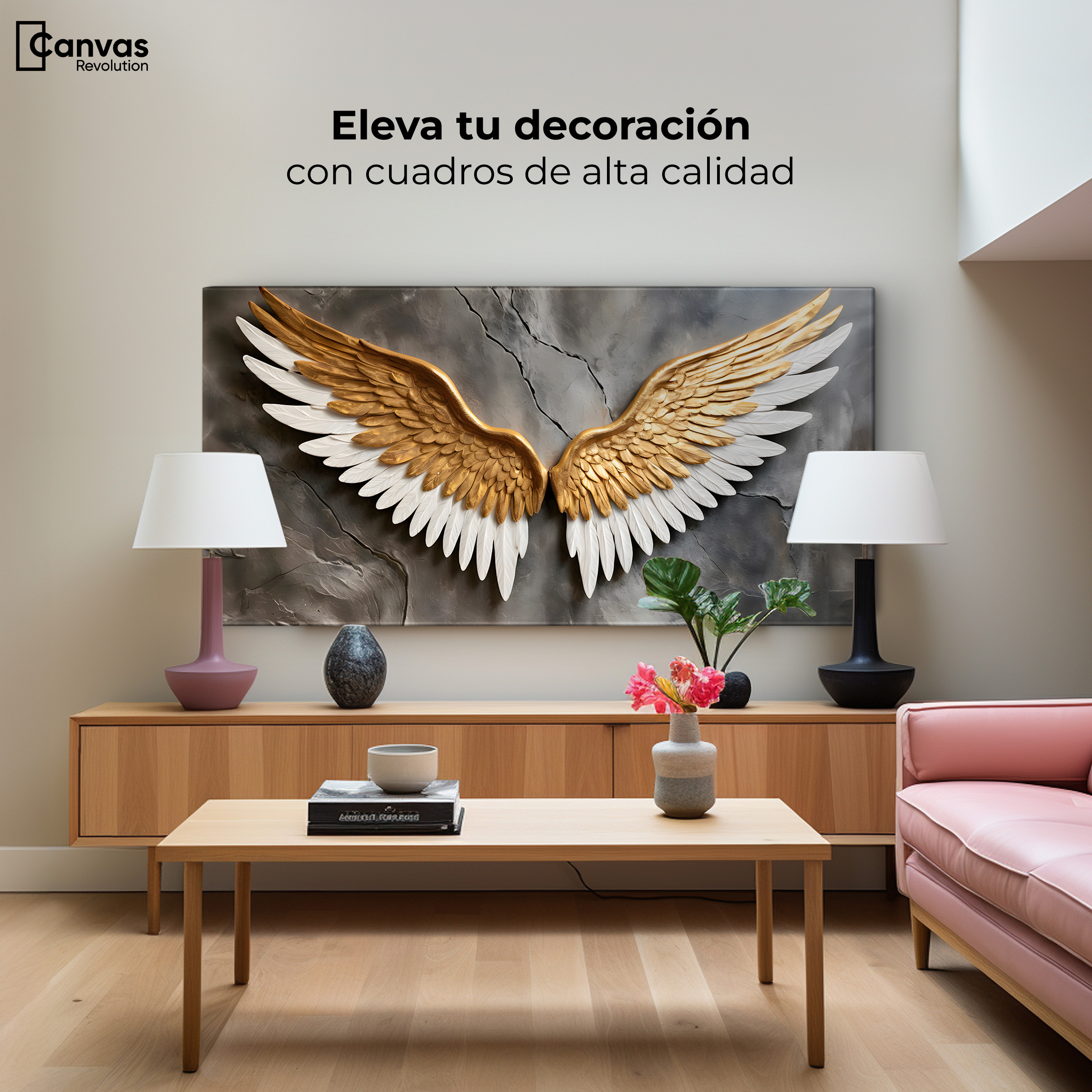 Foto 4 pulgar | Cuadro Alas De Ángel Canvas Alas Ángel Eterno 120x60