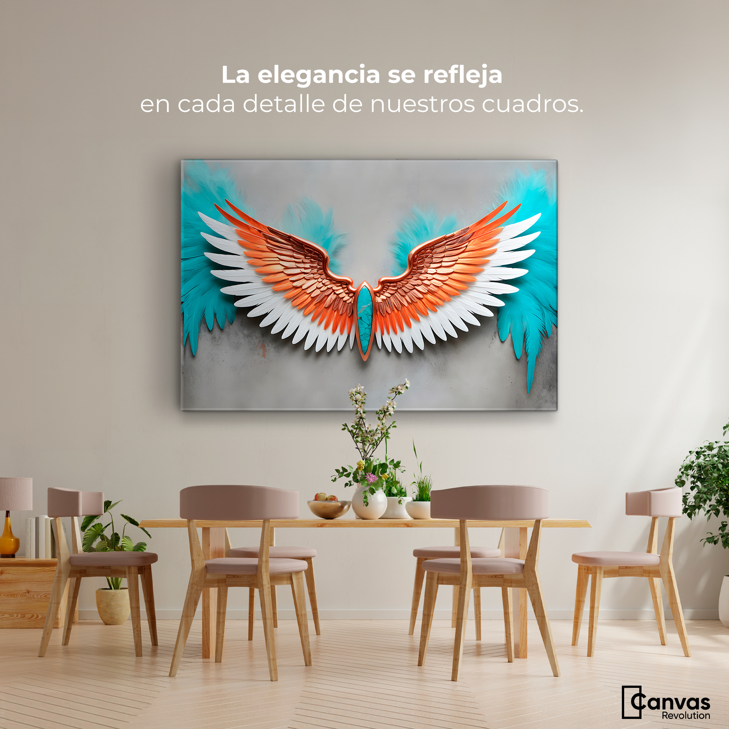 Foto 3 pulgar | Cuadro Alas De Ángel Canvas Alas Ángel Sueños 90x60