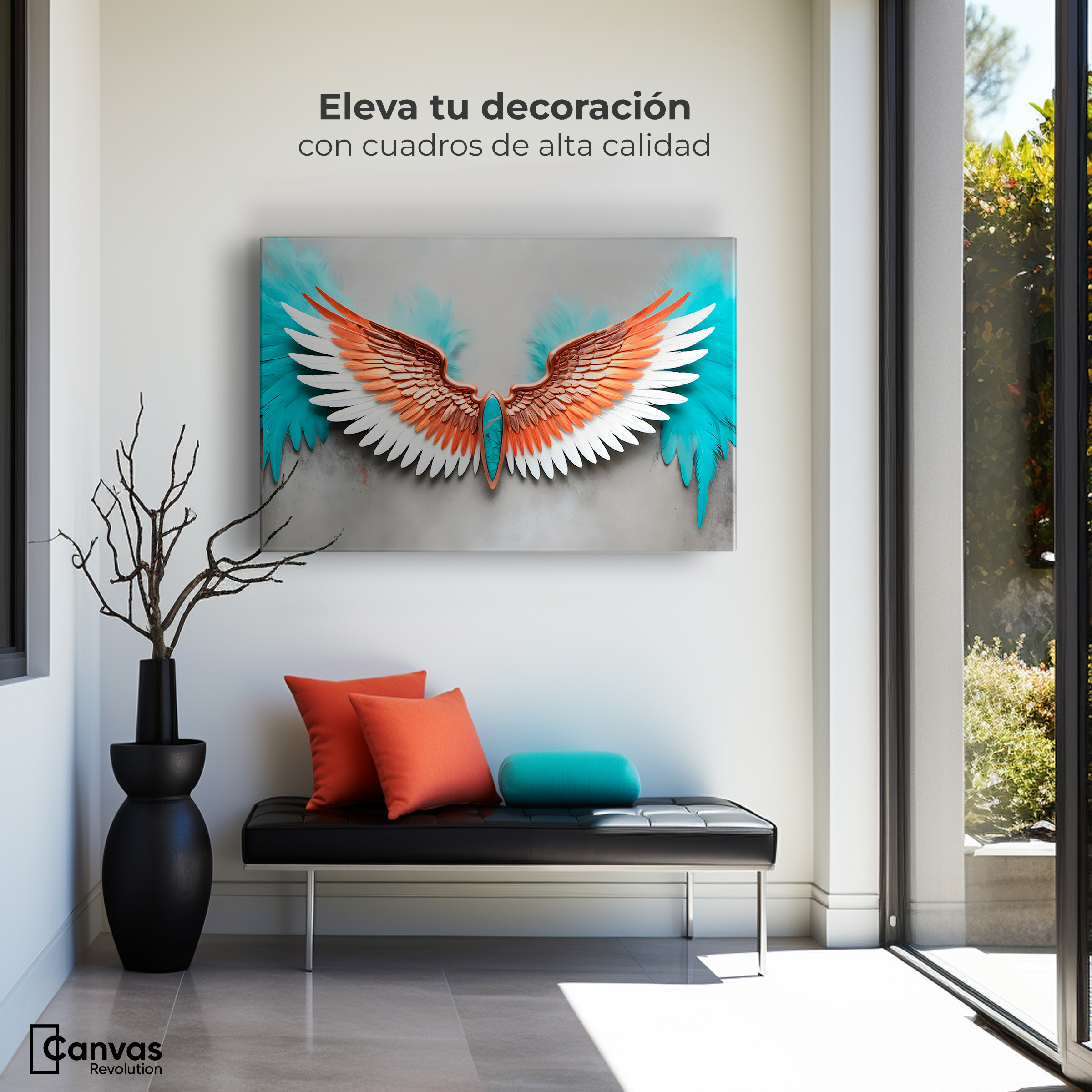 Foto 4 pulgar | Cuadro Alas De Ángel Canvas Alas Ángel Sueños 90x60