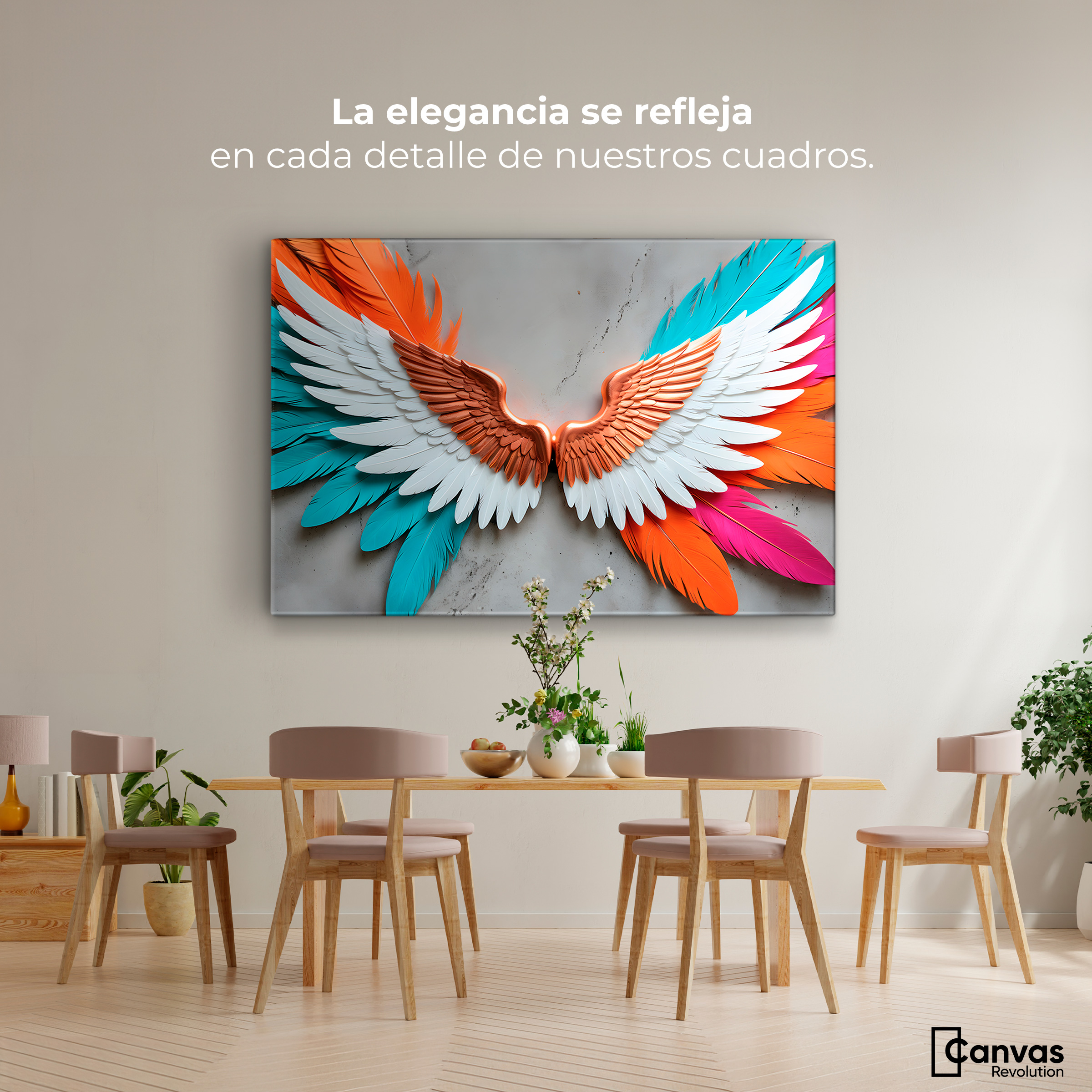 Foto 2 | Cuadro Alas De Ángel Canvas Alas Ángel Infinito 90x60