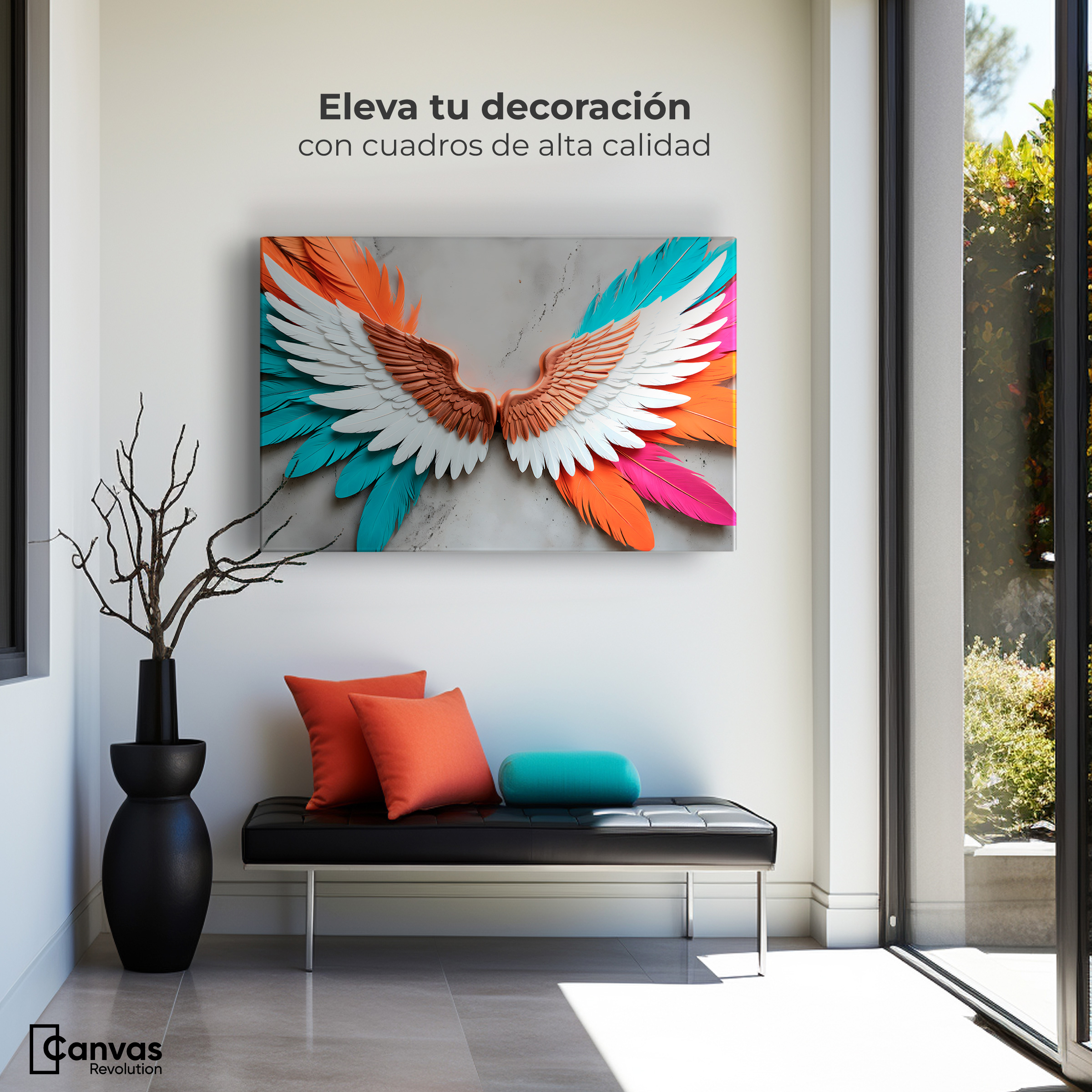 Foto 3 | Cuadro Alas De Ángel Canvas Alas Ángel Infinito 90x60