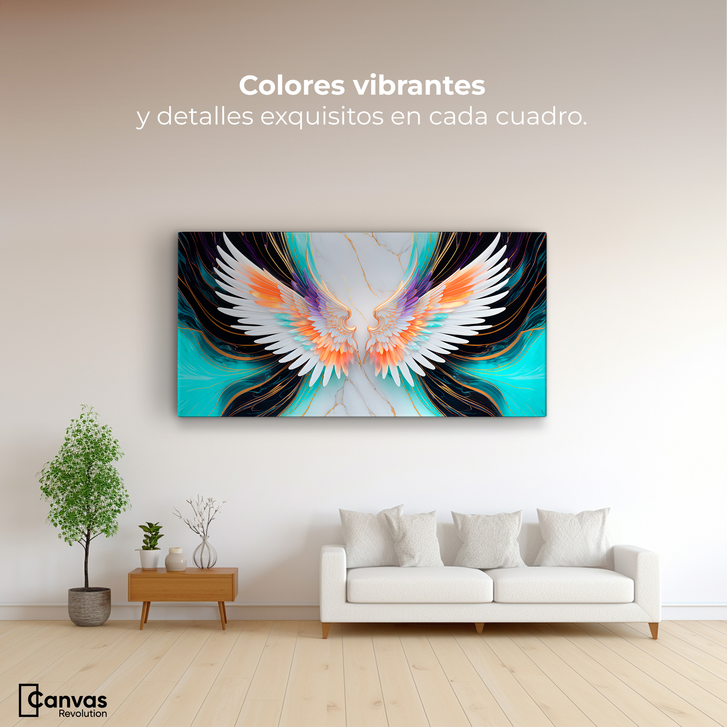Foto 2 | Cuadro Alas De Ángel Canvas Alas Ángel Marmol 120x60