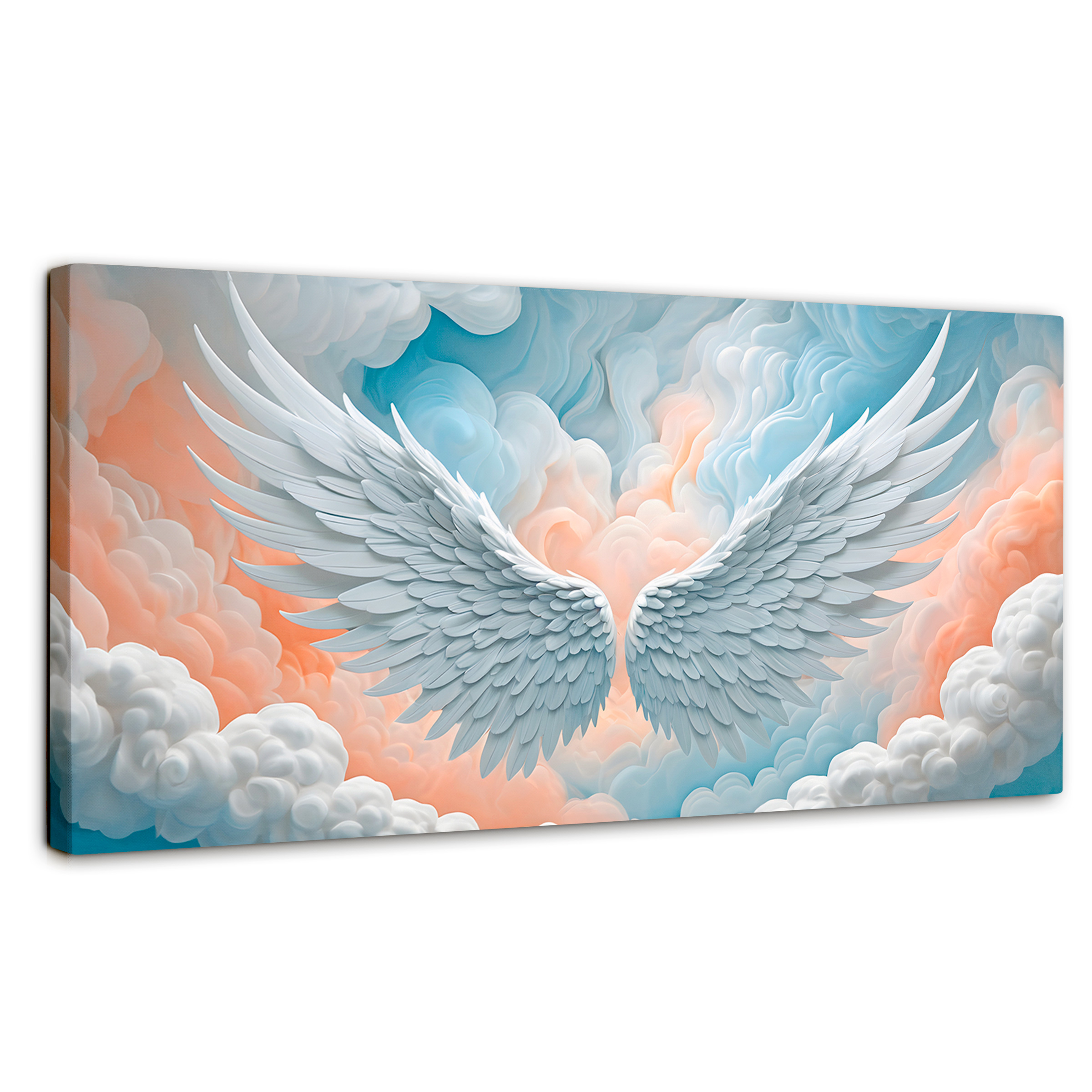 Foto 2 pulgar | Cuadro Alas De Ángel Canvas Alas Ángel Nubes 120x60