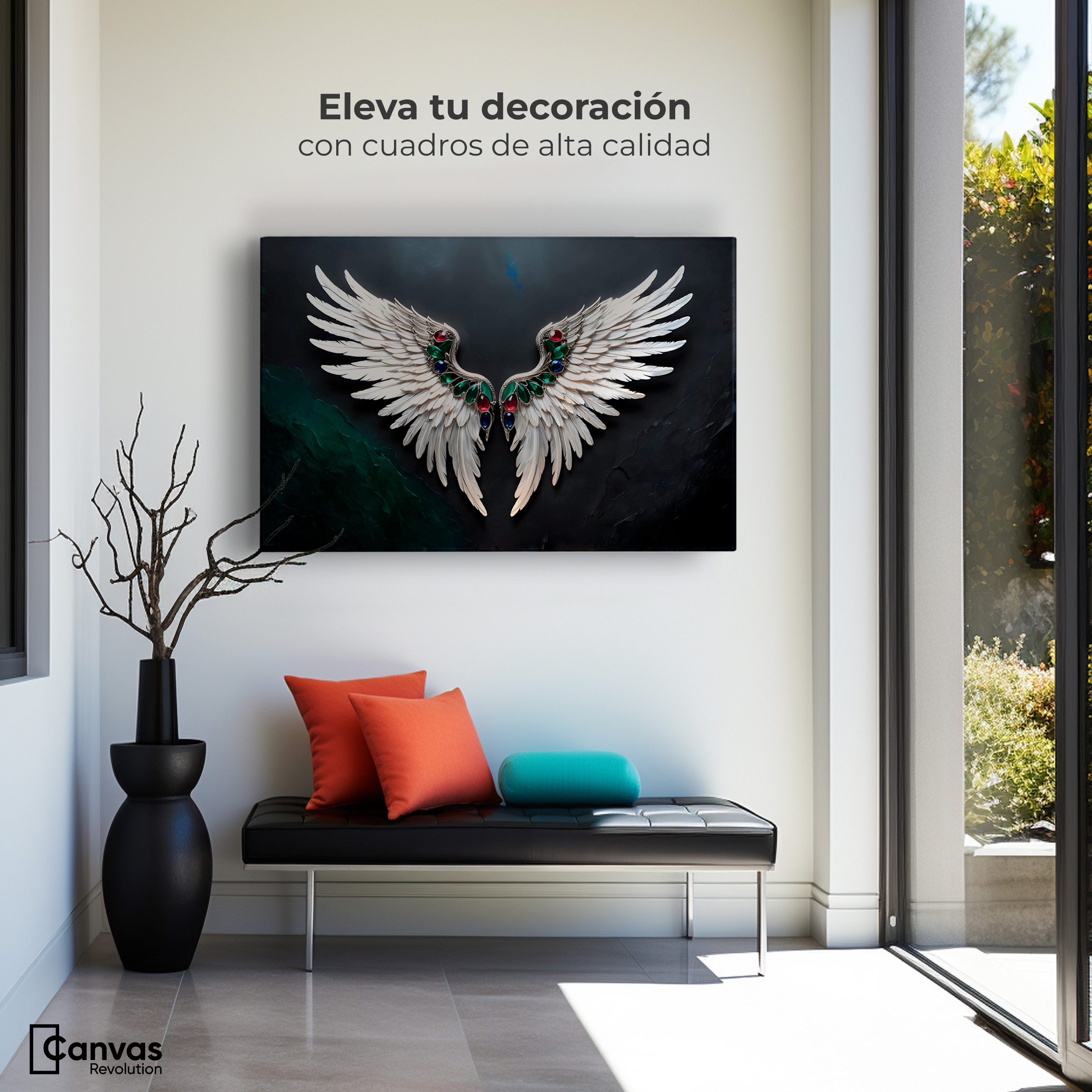Foto 4 pulgar | Cuadro Alas De Ángel Canvas Alas Ángel Profundo 90x60