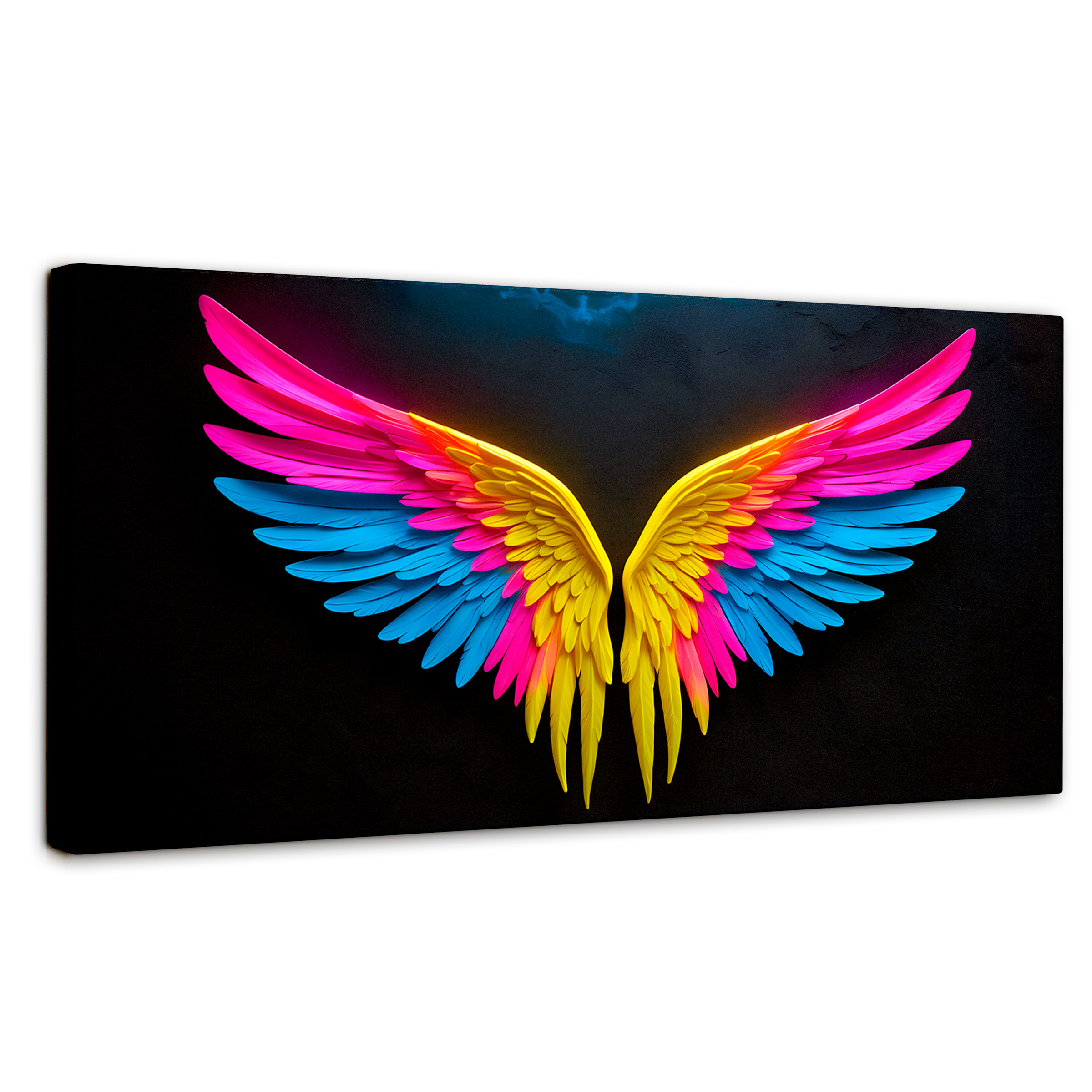 Foto 2 pulgar | Cuadro Alas De Ángel Canvas Alas Ángel Neon 120x60