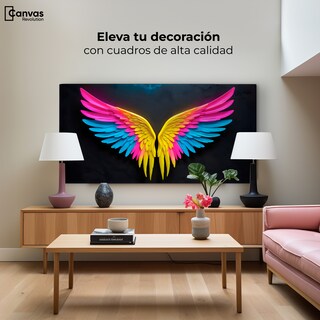 Foto 3 | Cuadro Alas De Ángel Canvas Alas Ángel Neon 120x60