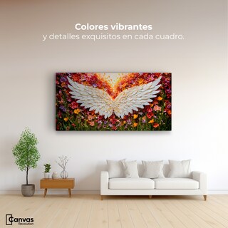 Foto 2 | Cuadro Alas De Ángel Canvas Alas En Flores 120x60