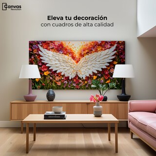 Foto 3 | Cuadro Alas De Ángel Canvas Alas En Flores 120x60