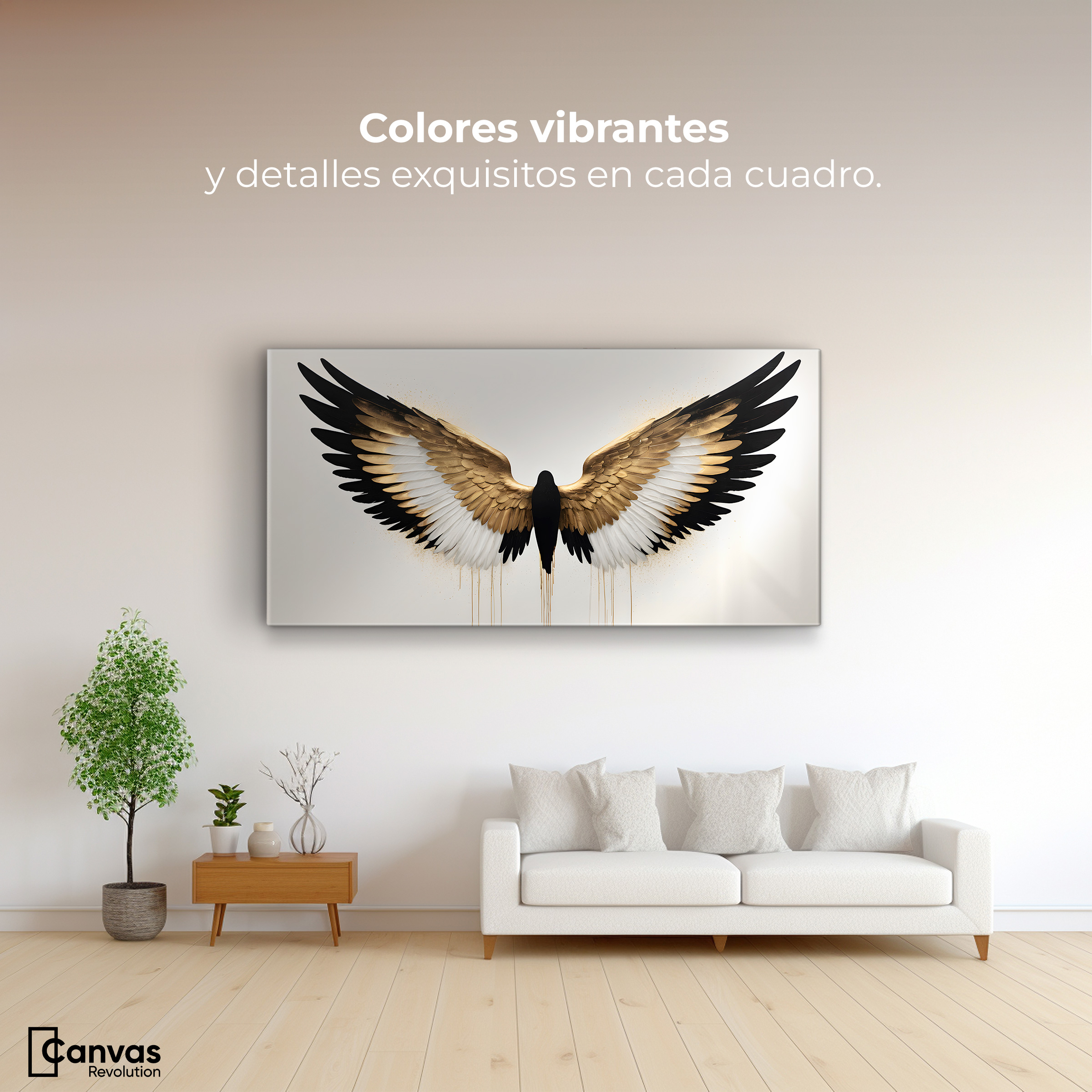Foto 3 pulgar | Cuadro Alas De Ángel Canvas Alas Ángel Fusión 120x60