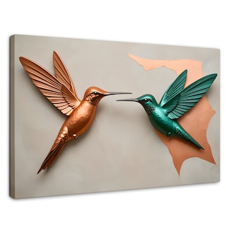Foto 1 | Cuadros De Colibrí Canvas Colibrí Verde Cobre 90x60