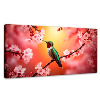Foto 1 | Cuadros De Colibri Canvas Colibrí En Cerezo 120x60