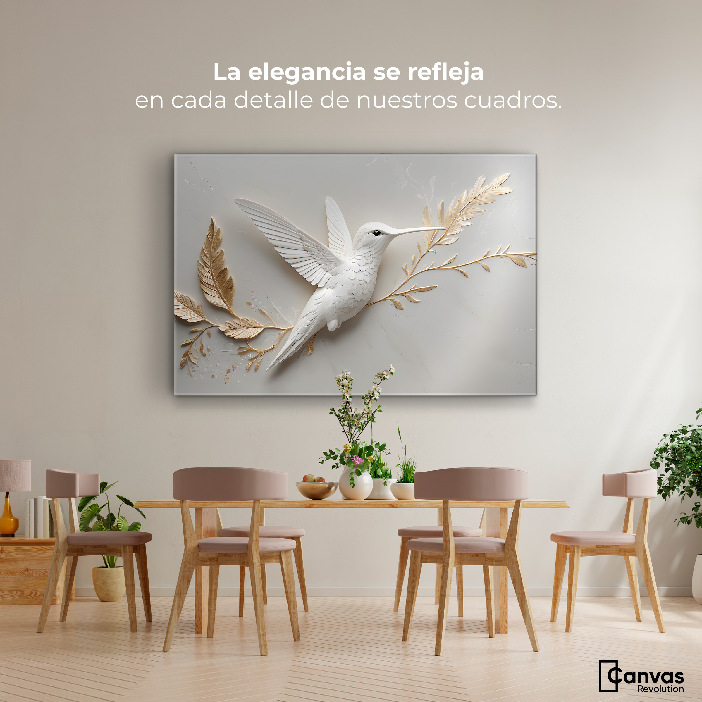 Foto 3 pulgar | Cuadros De Colibrí Canvas Colibrí Armonioso 90x60
