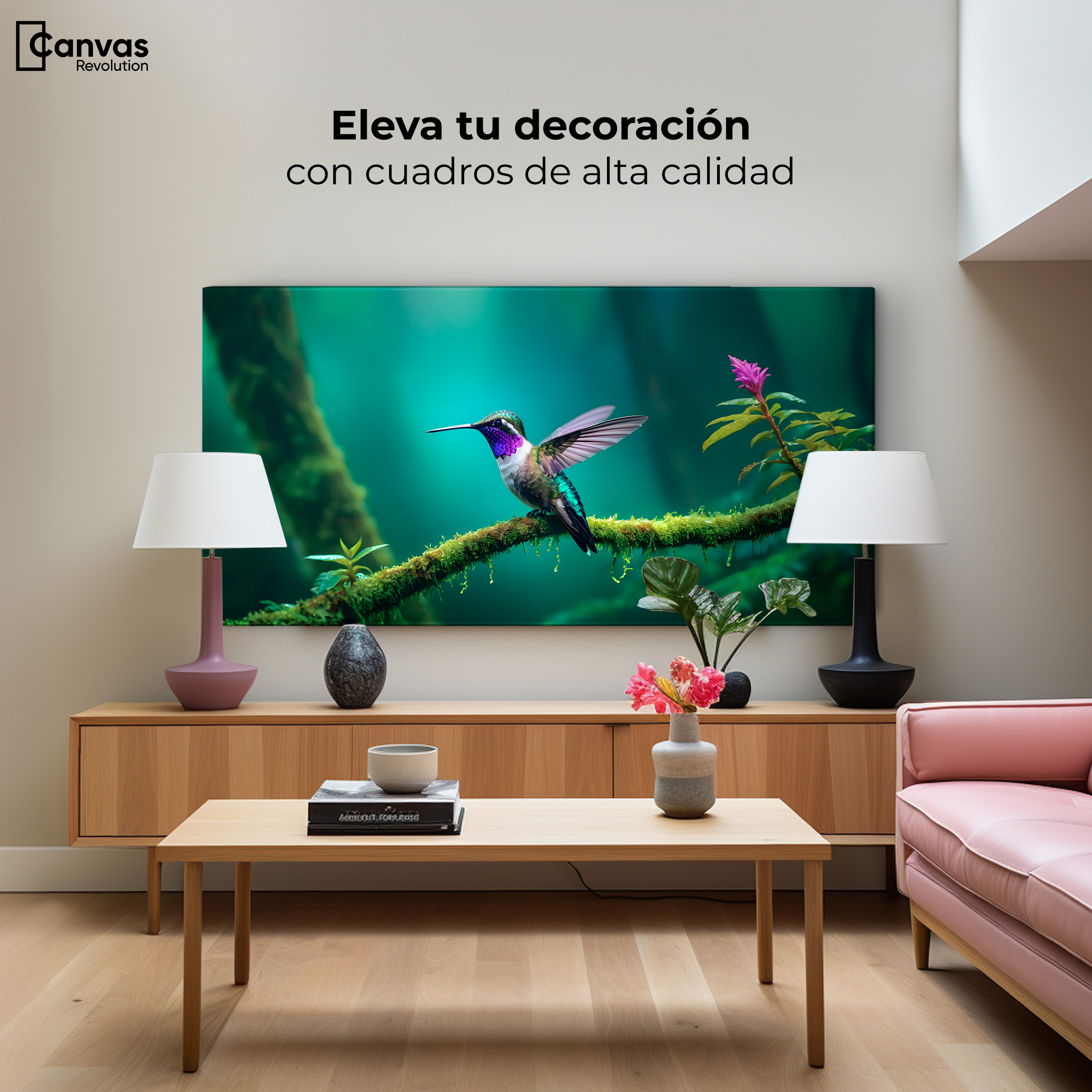 Foto 4 pulgar | Cuadros De Colibrí Canvas Colibrí Selvático 120x60