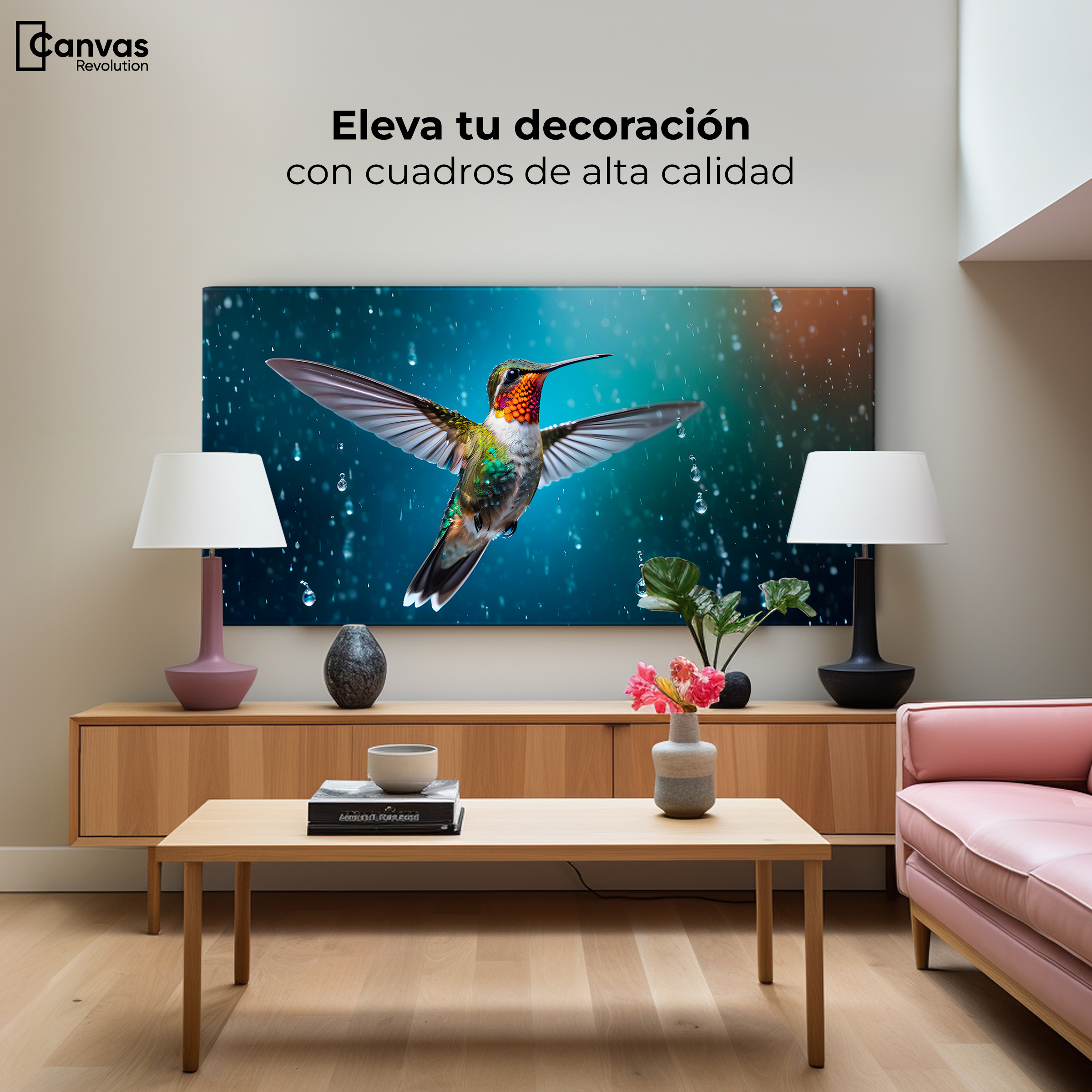 Foto 4 pulgar | Cuadros De Colibrí Canvas Colibrí Místico 120x60