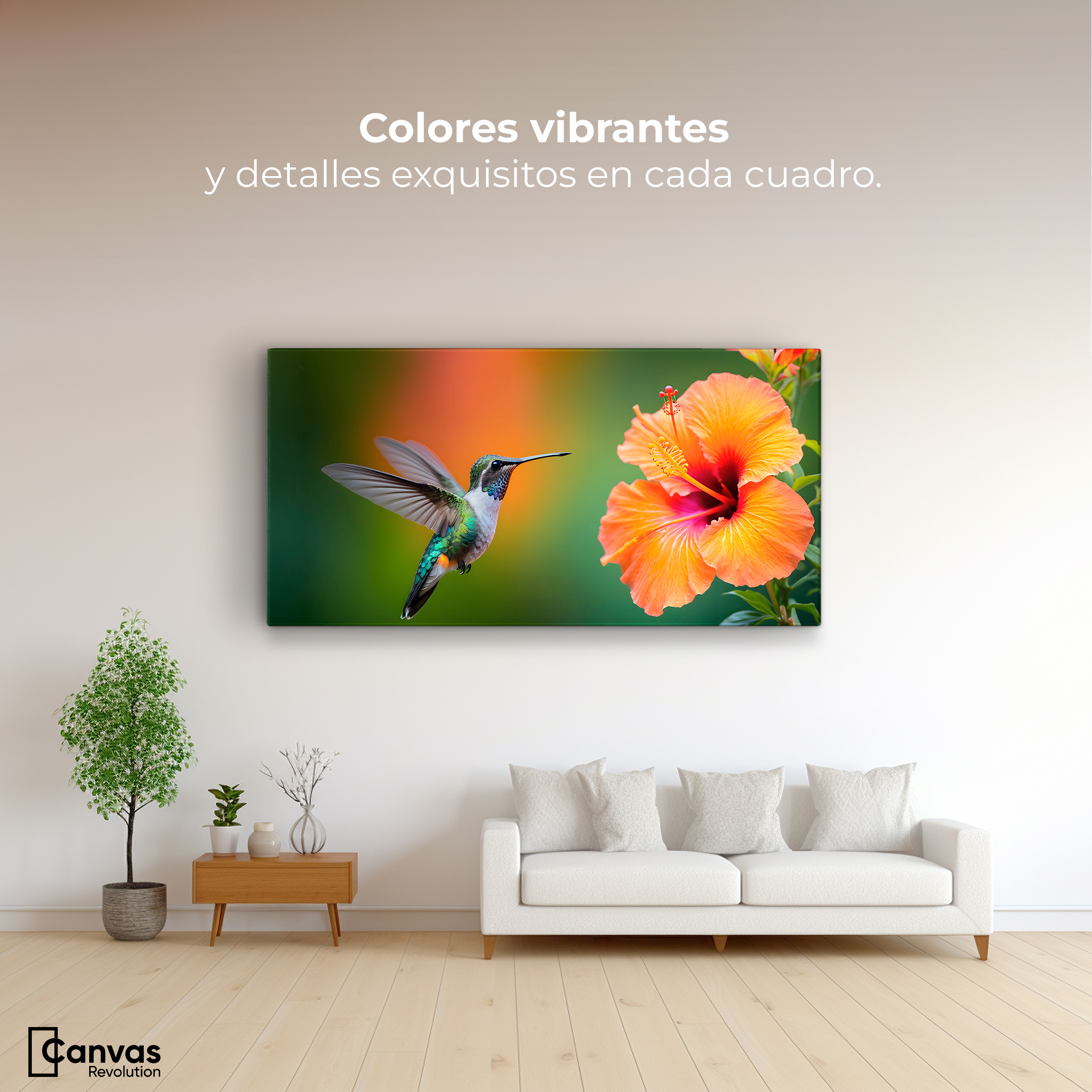 Foto 3 pulgar | Cuadros De Colibrí Canvas Colibrí Simpleza 120x60
