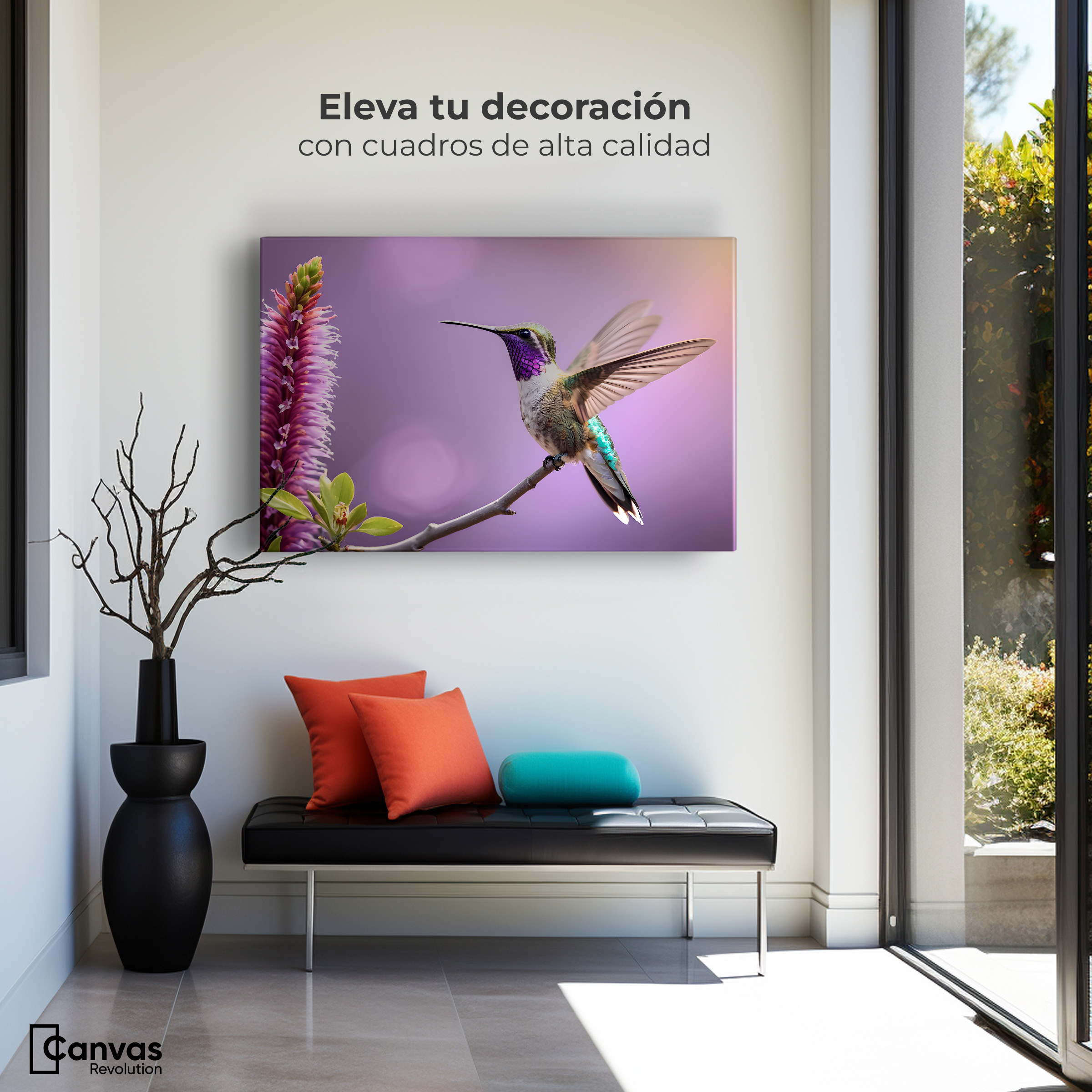 Foto 4 pulgar | Cuadros De Colibrí Canvas Colibrí Floresta 90x60