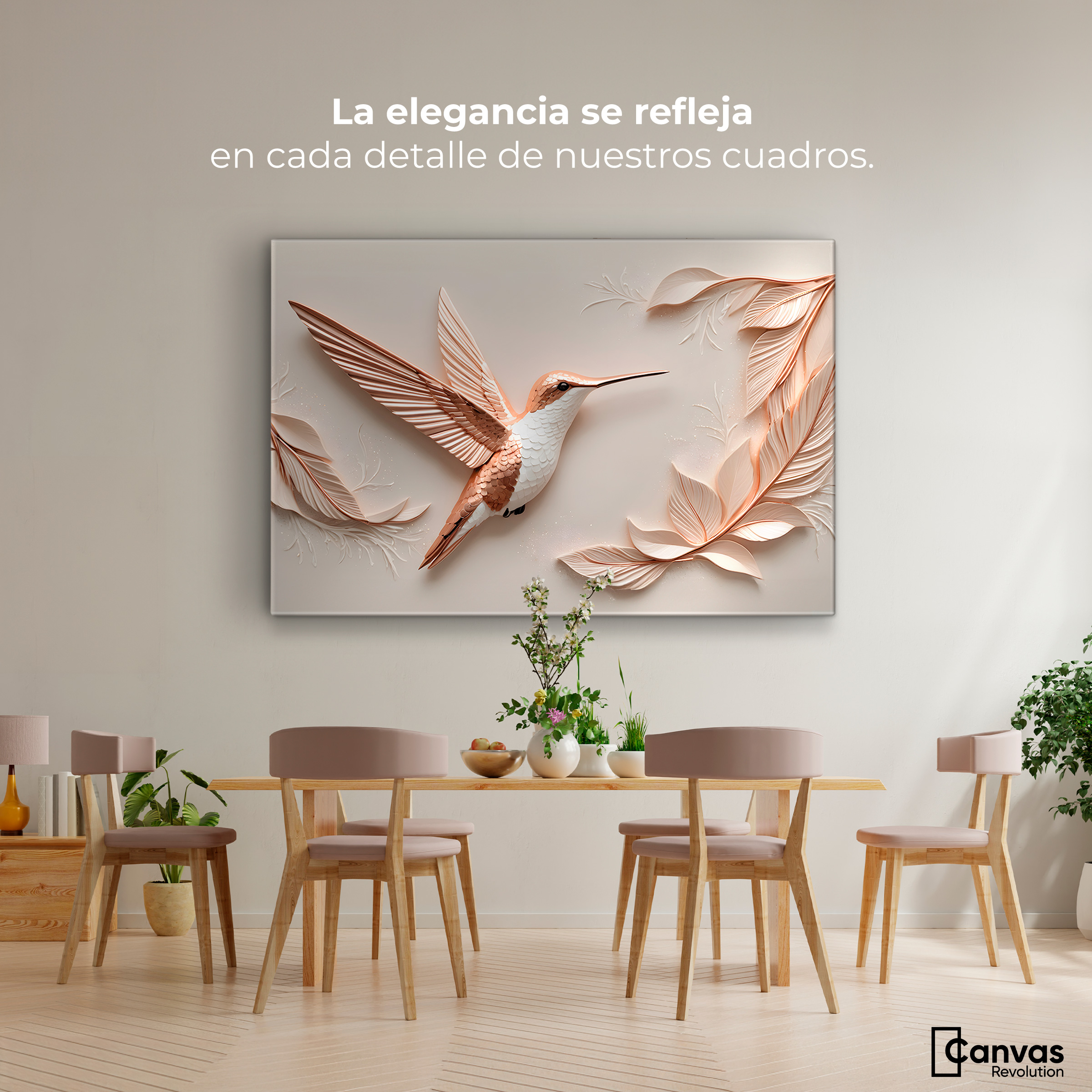 Foto 3 pulgar | Cuadros De Colibrí Canvas Colibrí Reluciente 90x60