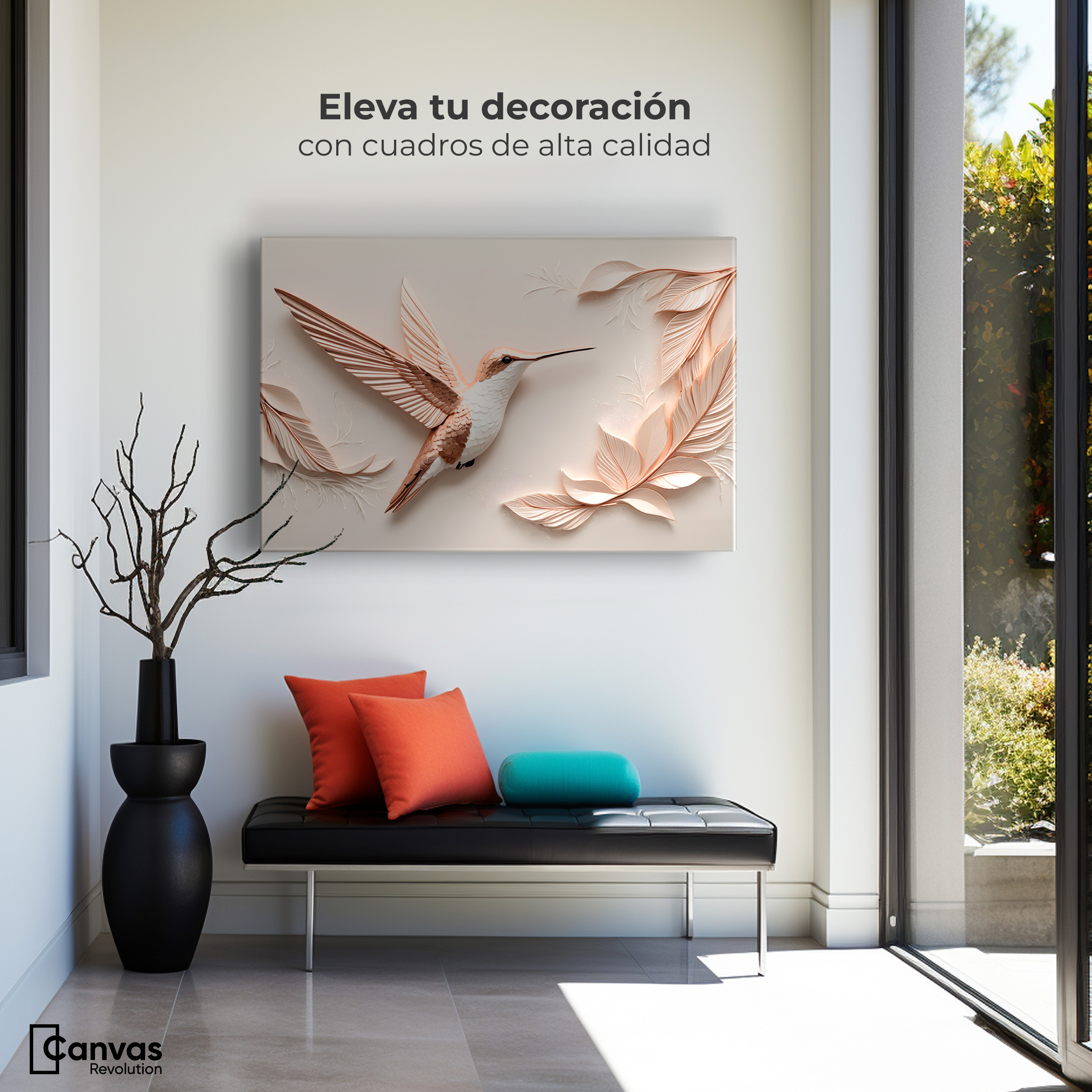 Foto 4 pulgar | Cuadros De Colibrí Canvas Colibrí Reluciente 90x60