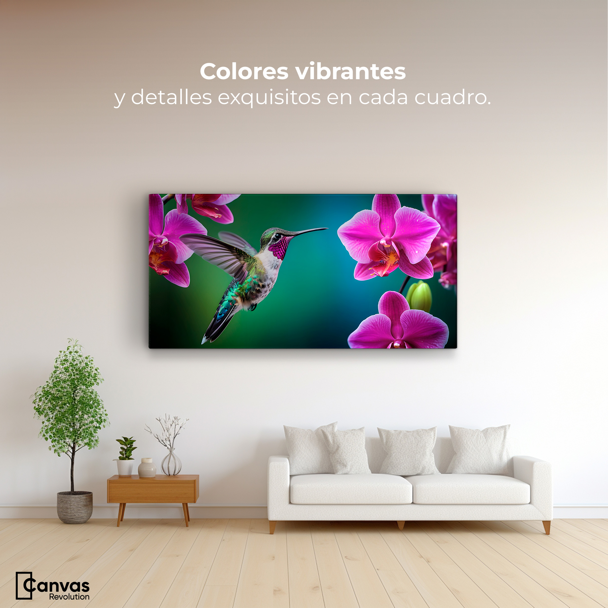 Foto 3 pulgar | Cuadros De Colibrí Canvas Colibrí Melodioso 120x60